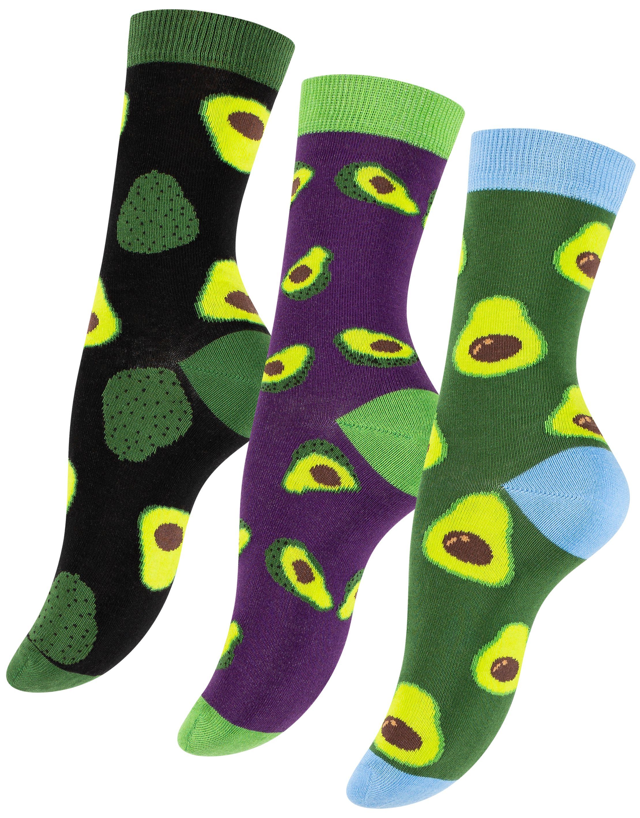Vincent Creation® Socken (3-Paar) im Avocado Design