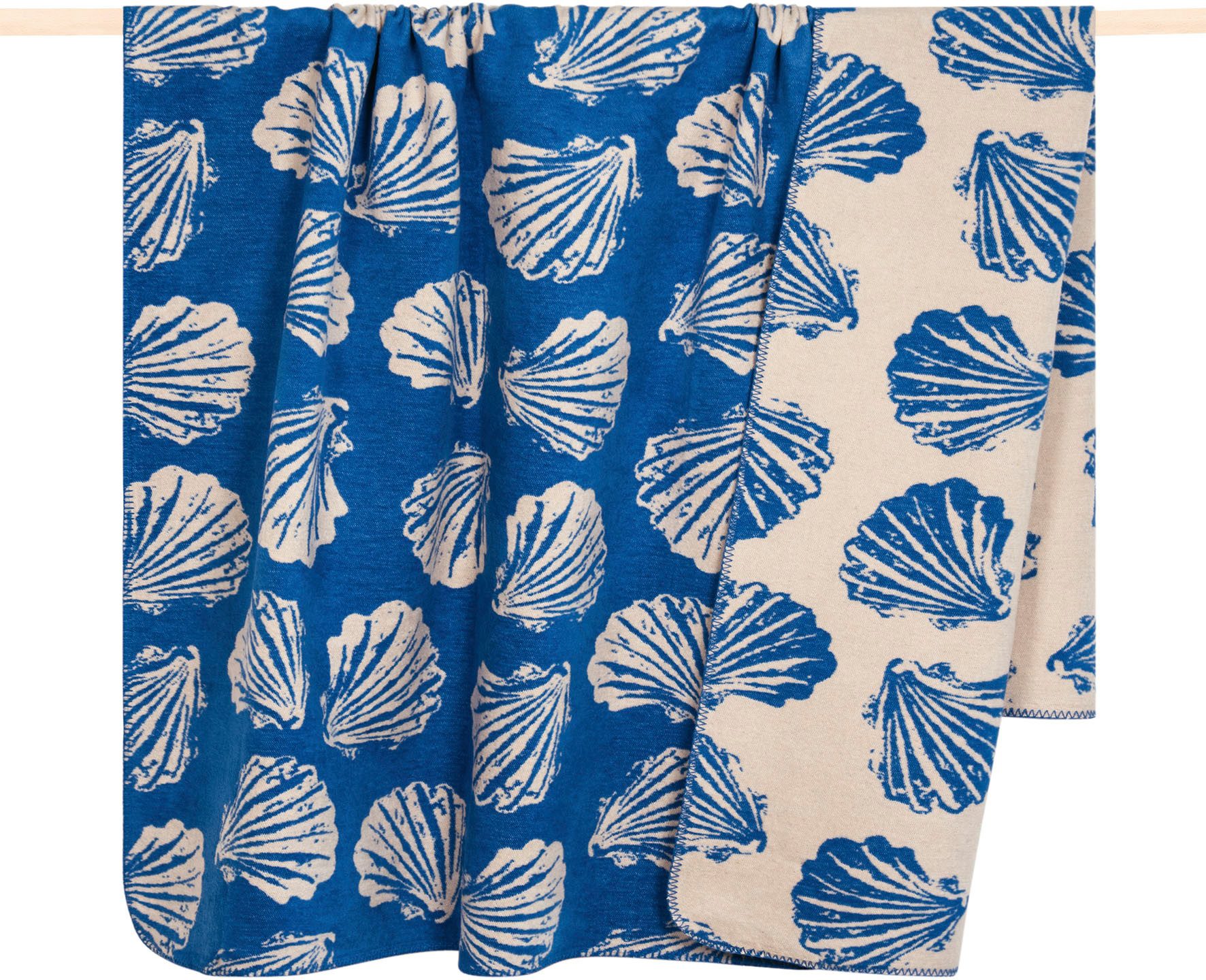 Wohndecke SHELL, PAD, Made in Europe, Wendefunktion, Motiv Muscheln, 150x200 cm