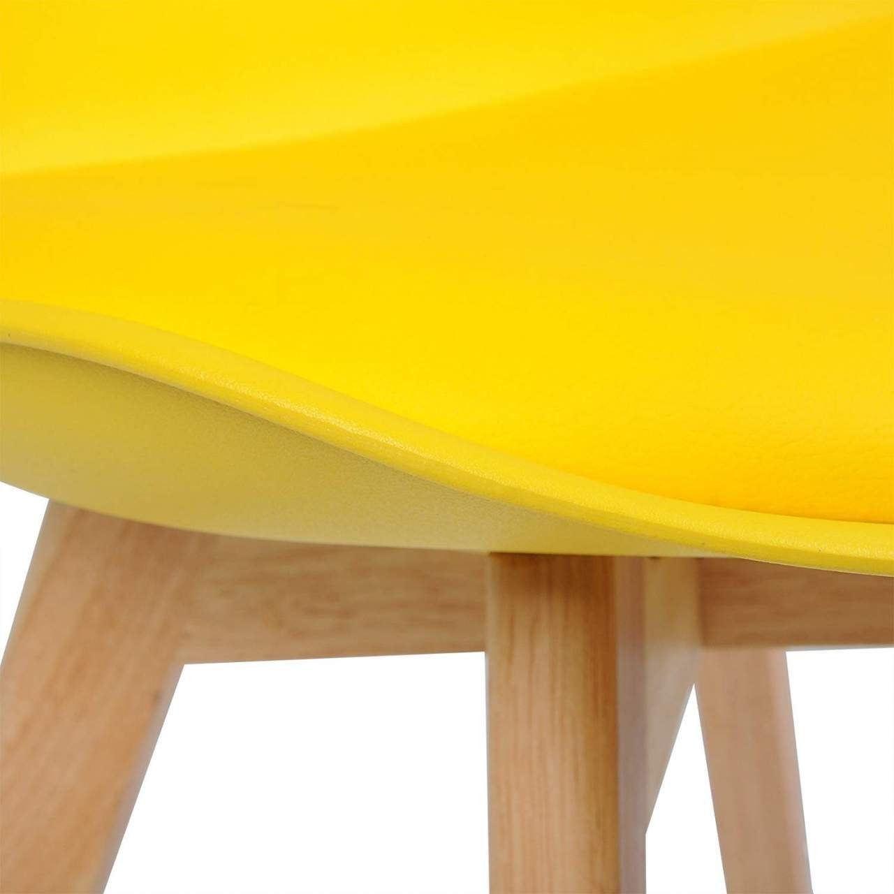Woltu Sitzfläche gelb Polsterstuhl St), (2 Esszimmerstuhl Kunstleder aus Holzbeine
