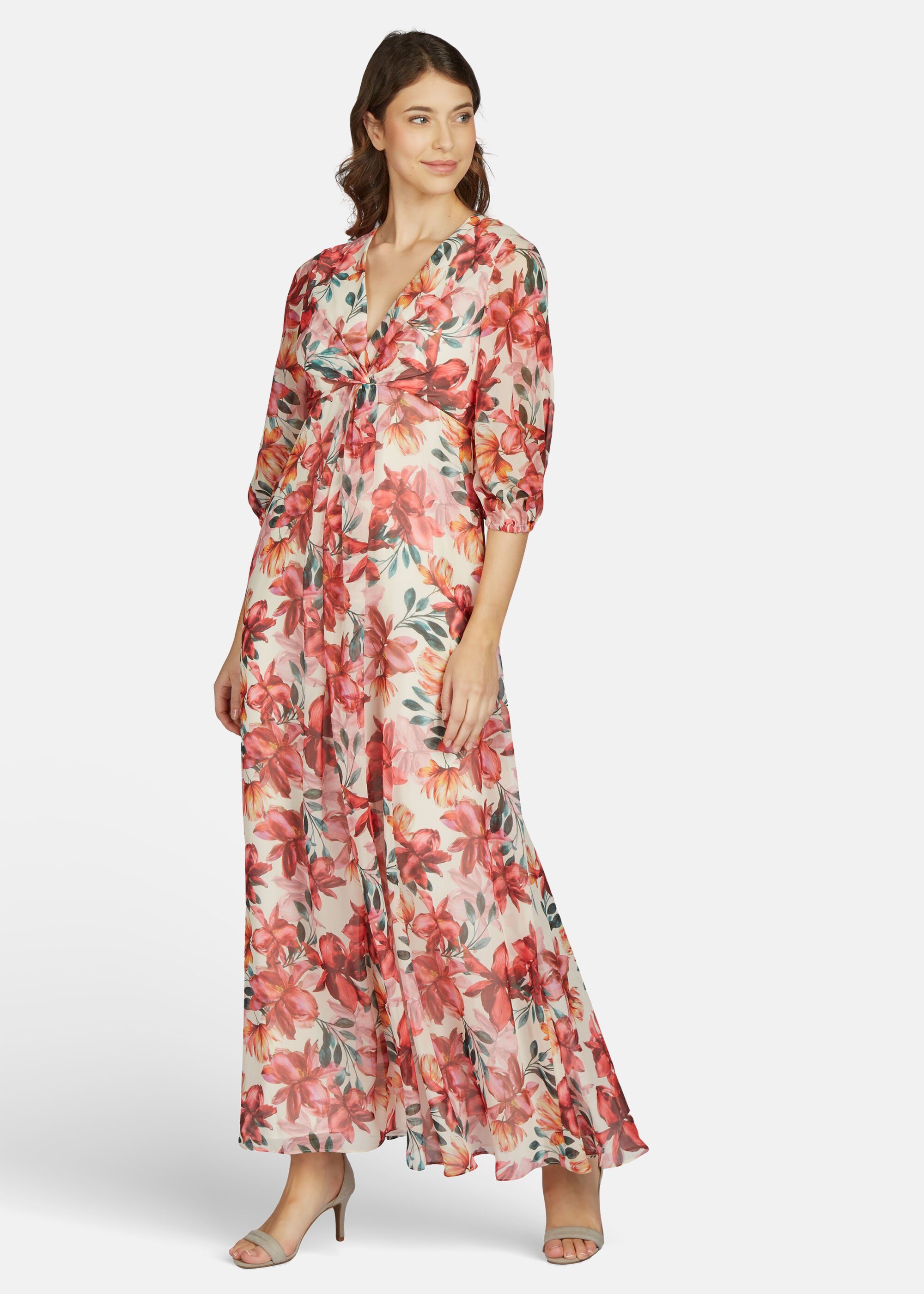 mit RED Abendkleid Kleo MULTI Blumenprint