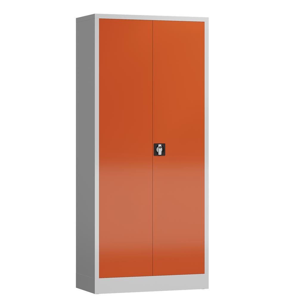 Steelboxx Mehrzweckschrank Aktenschrank Metallschrank abschließbar 180x80x38cm (1-St) Komplett montiert und verschweißt, keine Montage erforderlich