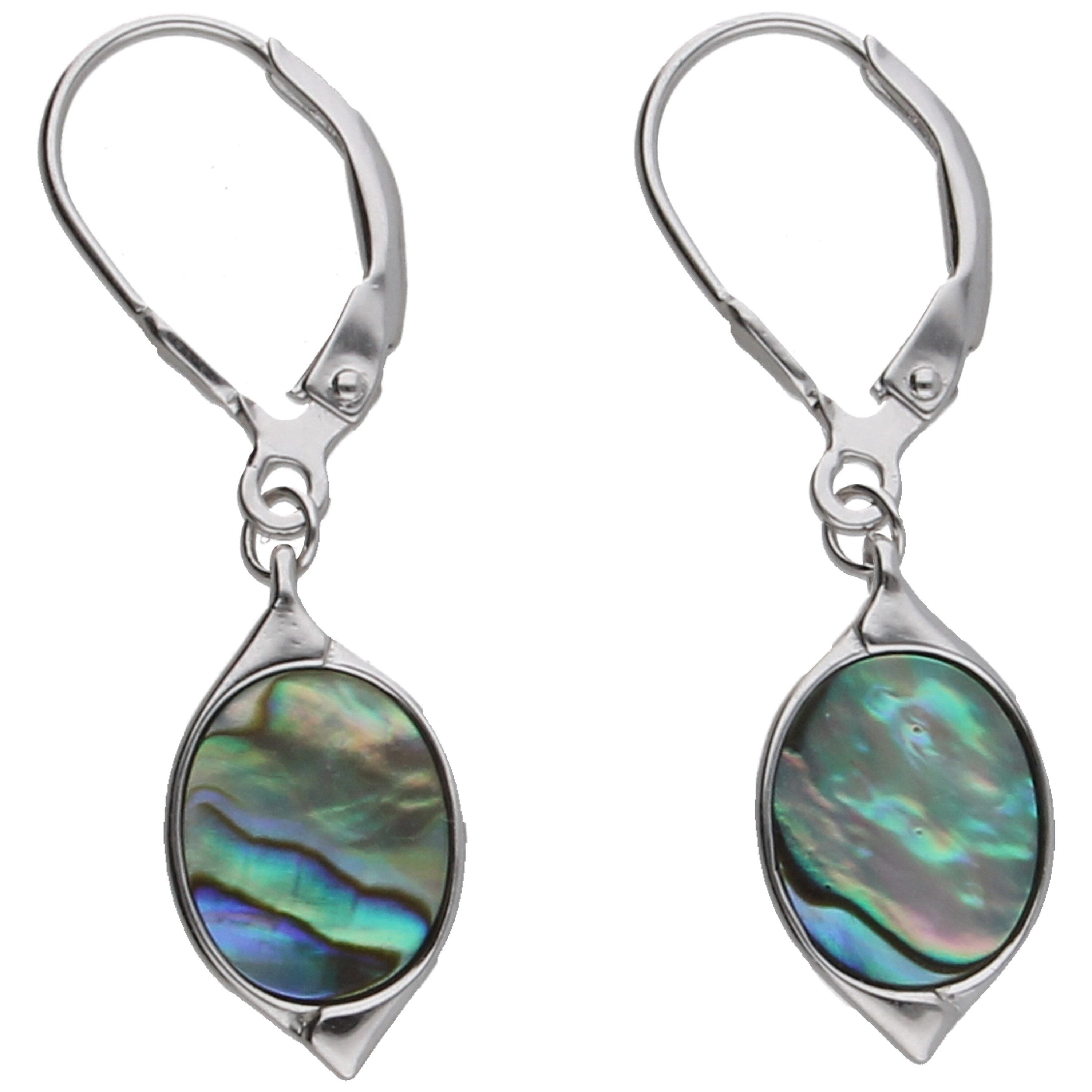 Paar Ohrhänger mit Abalone, Silber 925