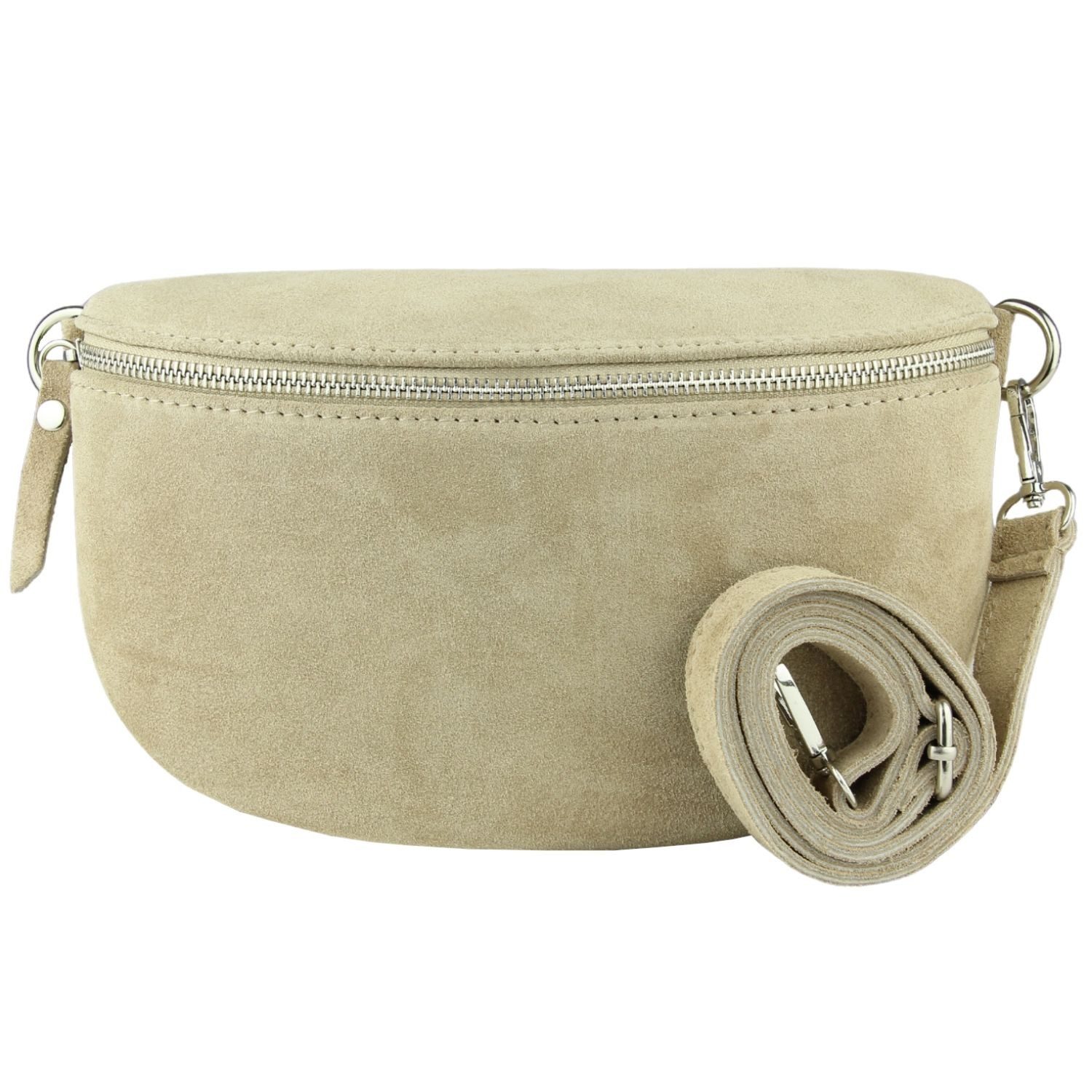 Umhängetasche Midi Echtleder-Bauchtasche Aus Italien, Crossbodytasche