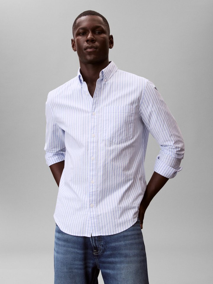 Calvin Klein Jeans Langarmhemd STRIPE OXFORD CLASSIC SHIRT Regular fit mit Rundhlsausschnitt