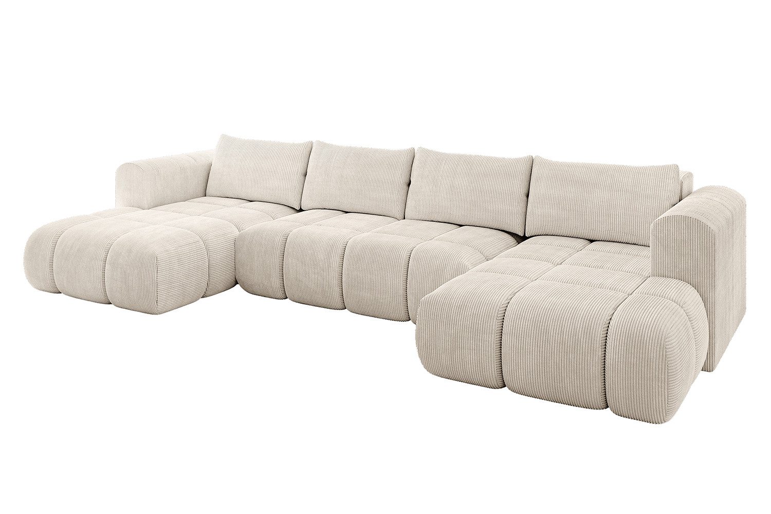 ALTDECOR Wohnlandschaft CLOUD-U, Couch mit Schlaffunktion, Wohnzimmer - Ecksofa, Corner Sofa Bett Eckcouch Couch U-Form Schlafcouch Ausziehbar