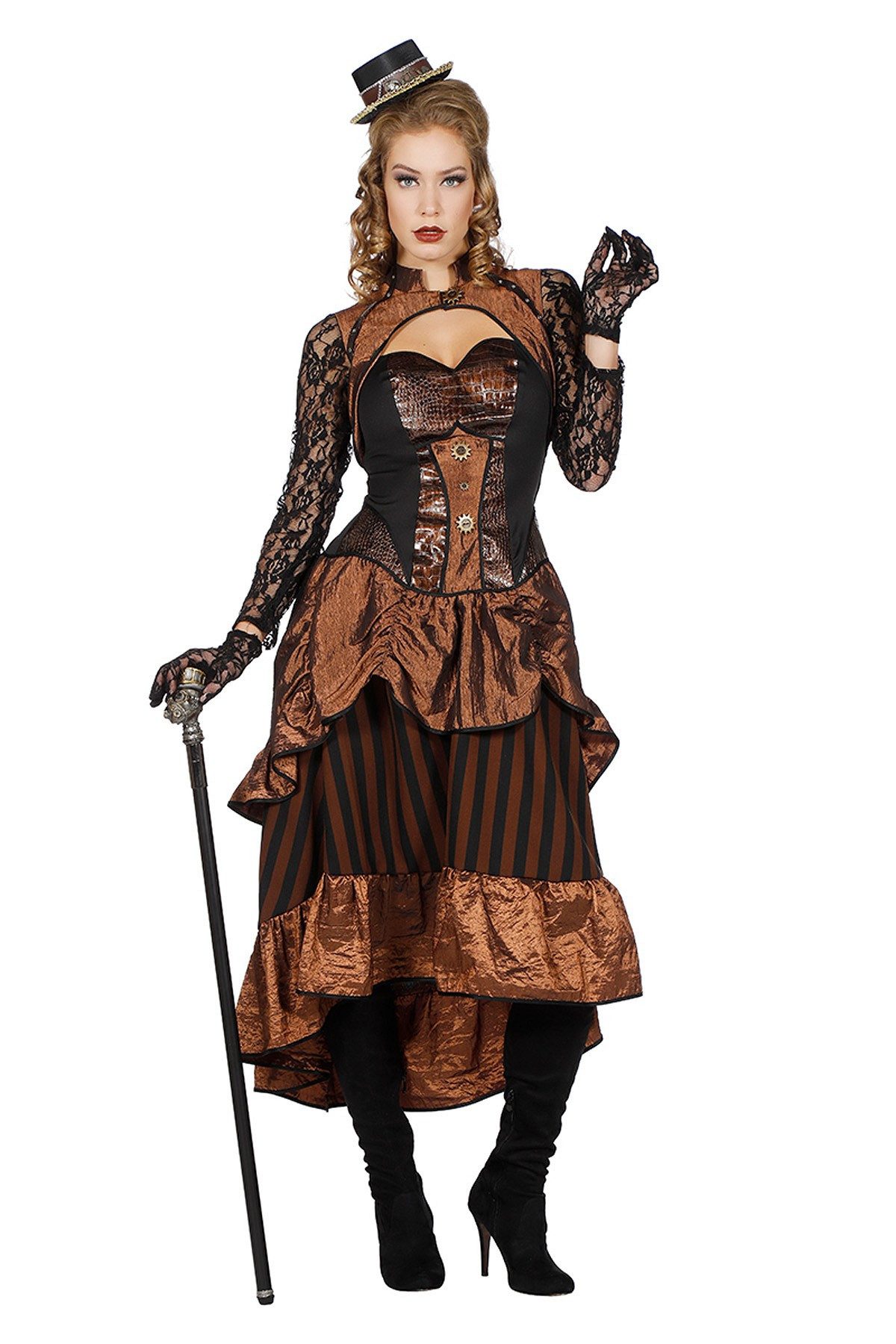 Wilbers Kostüm Steampunk Kostüm Retro Viktorianisch Zahnräder Outfit Karneval Gothic