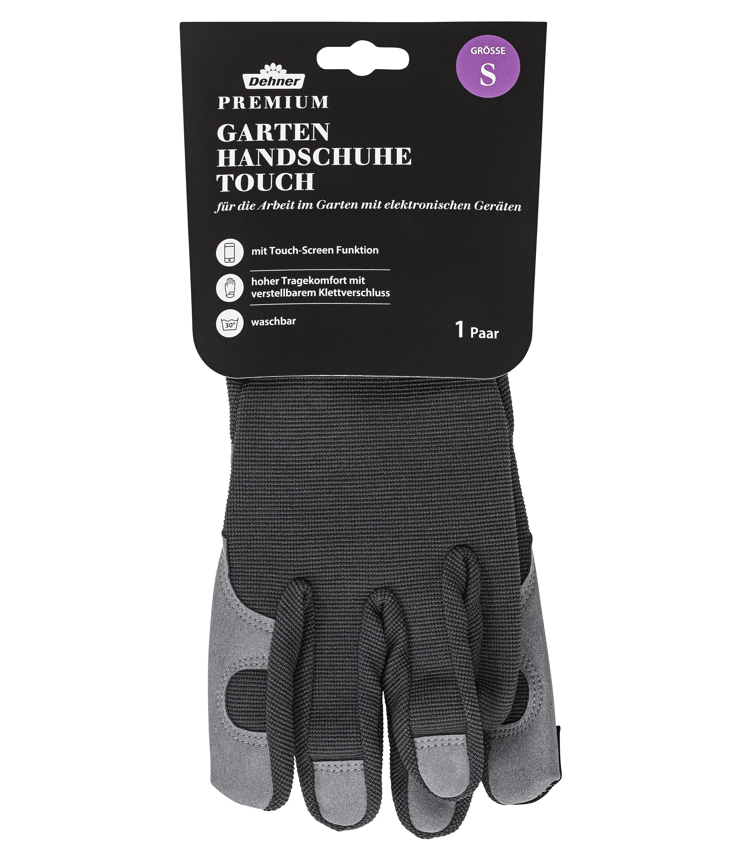 Dehner Gartenhandschuhe Premium Handschuh Touch, Leder, versch. Größen hochwertig, mit Klettverschluss
