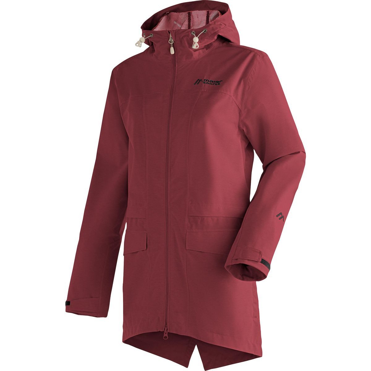Maier Sports Outdoorjacke Echaz Coat Women Lange Hiking-Jacke für Touren und Freizeitausflüge. Vollständig aus