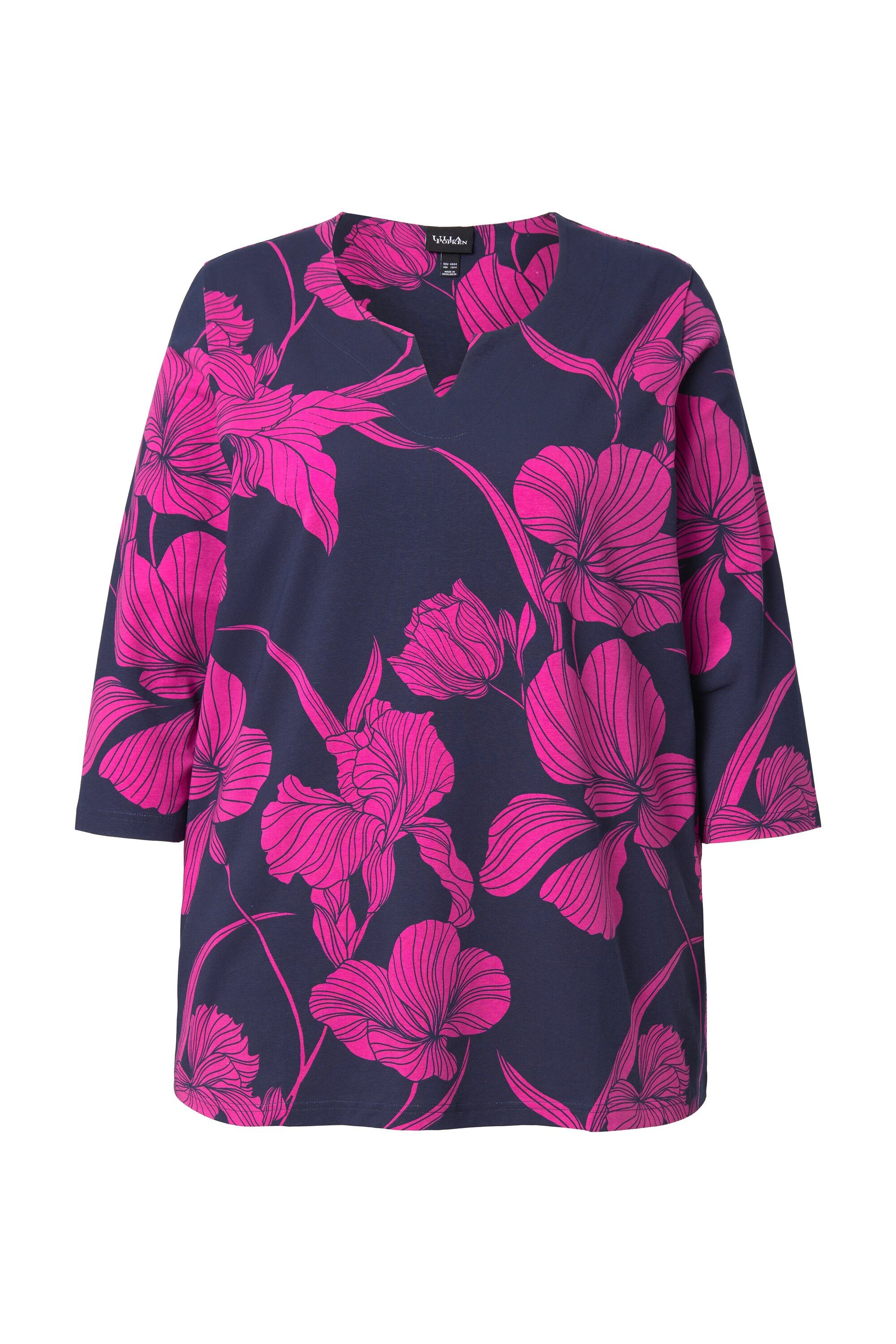 Ulla Popken T-Shirt Shirt Blüten A-Linie günstig online kaufen