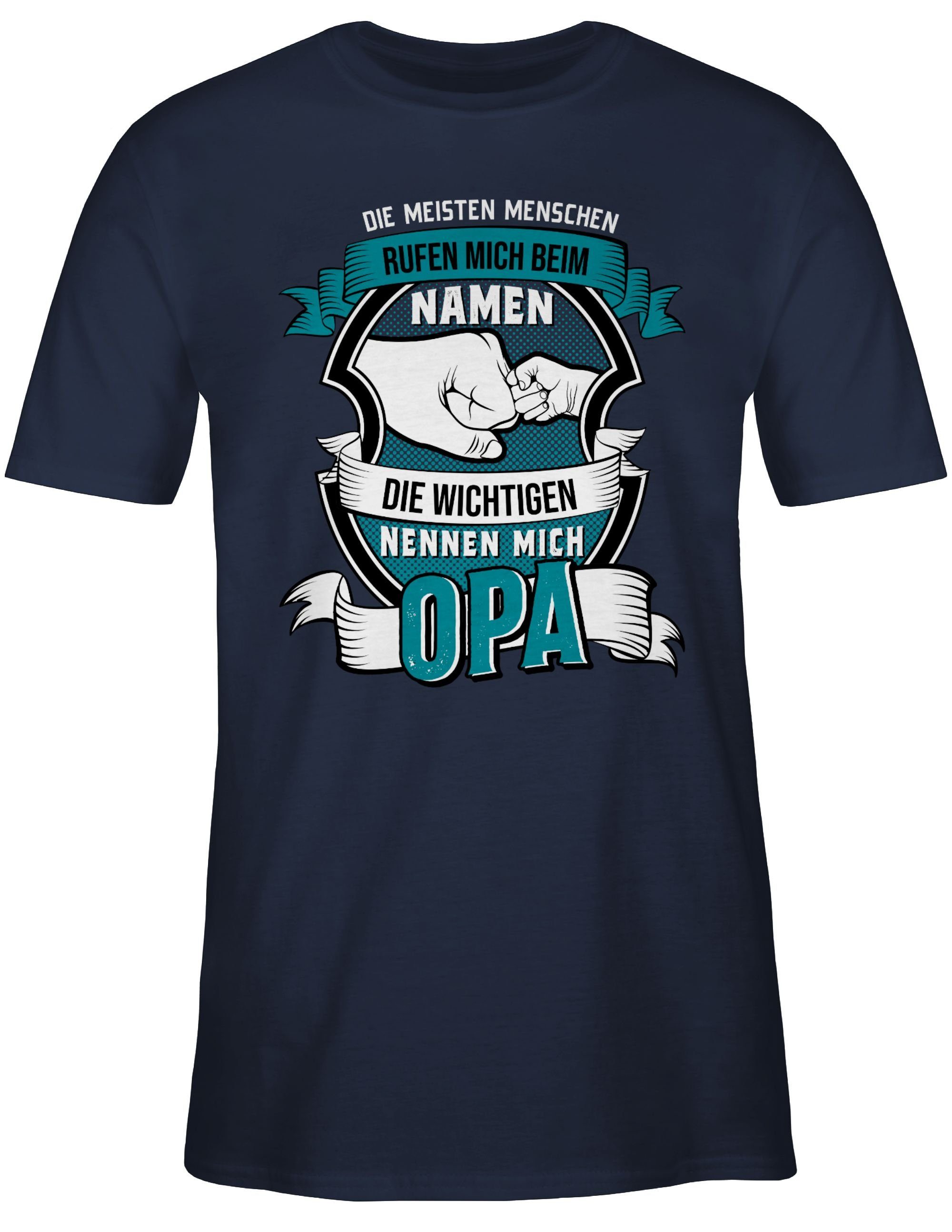 Die Shirtracer Navy Geschenke T-Shirt 2 Opa Menschen nennen Blau meisten mich Opa Namen beim