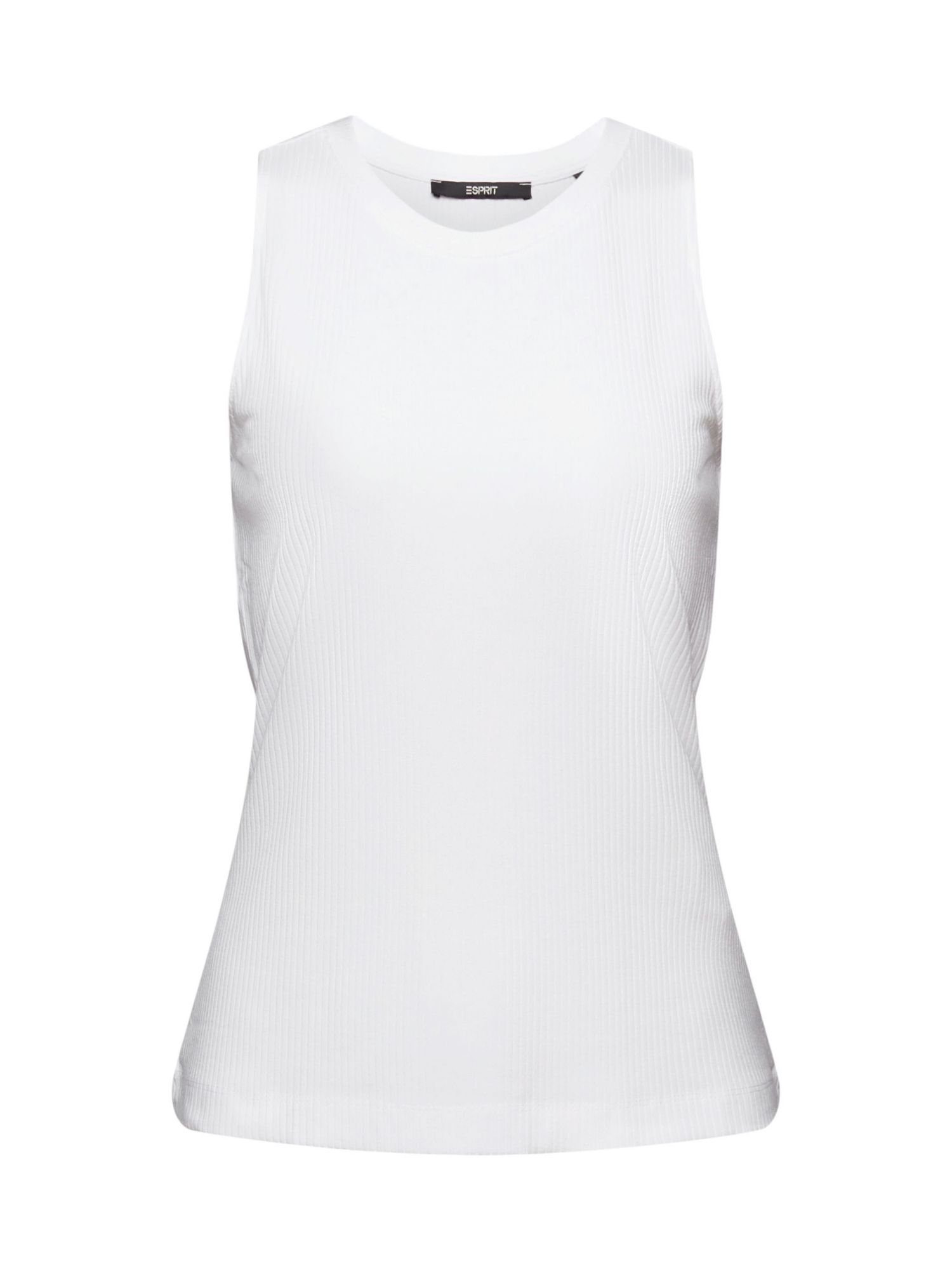 Esprit Collection T-Shirt Geripptes Tanktop (1-tlg) WHITE