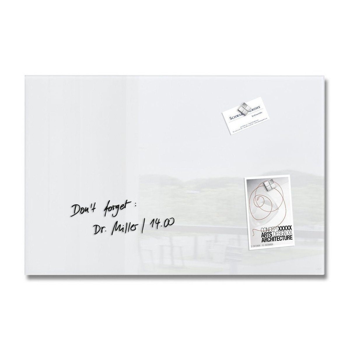 Sigel Magnettafel 1 Glas-Magnettafel ARTVERUM 60x40cm - weiß, (1-tlg)