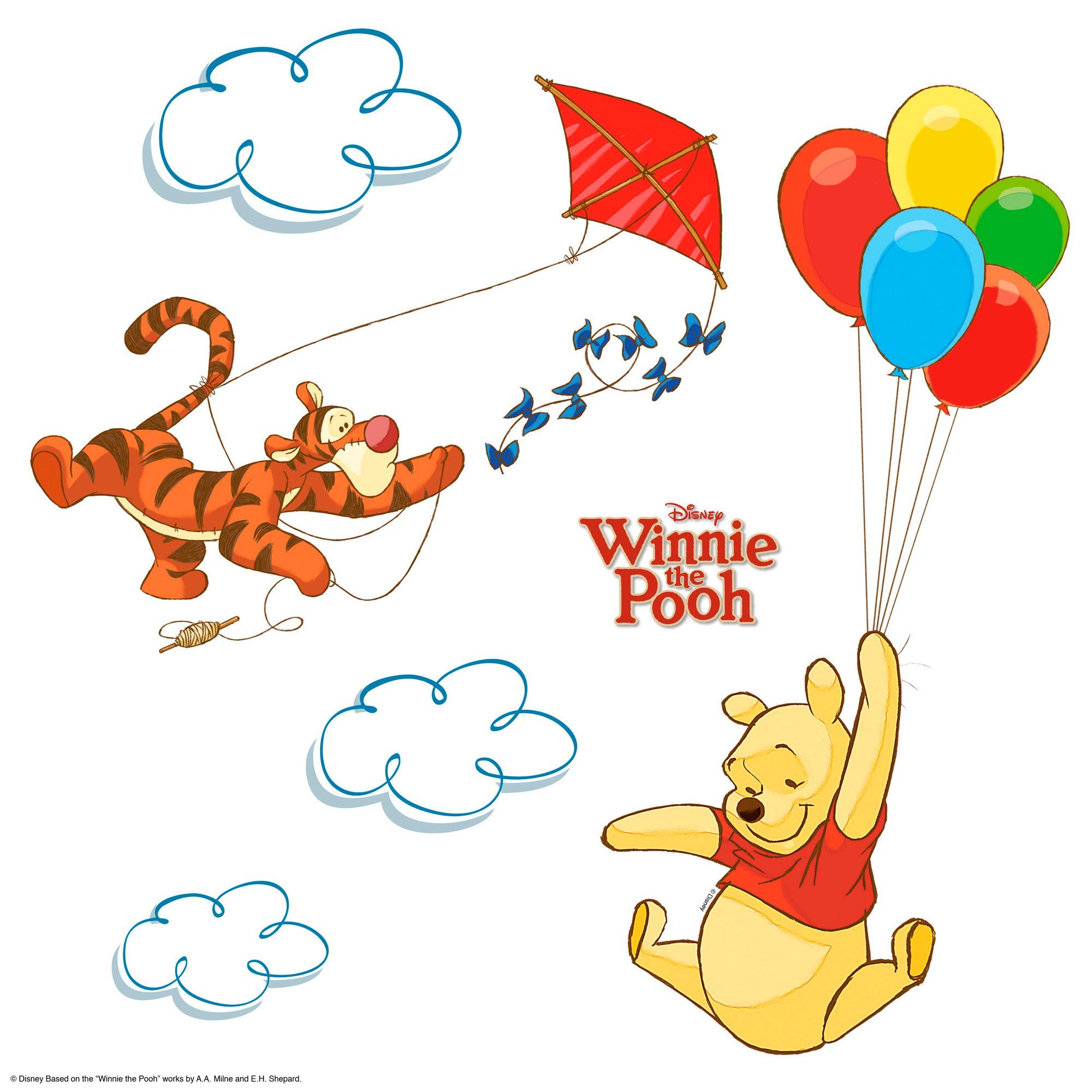Komar Wandtattoo Window Sticker Winnie the Pooh - Größe 31 x 31 cm (13 St), selbsthaftend, Fensteraufkleber, Kinderzimmer