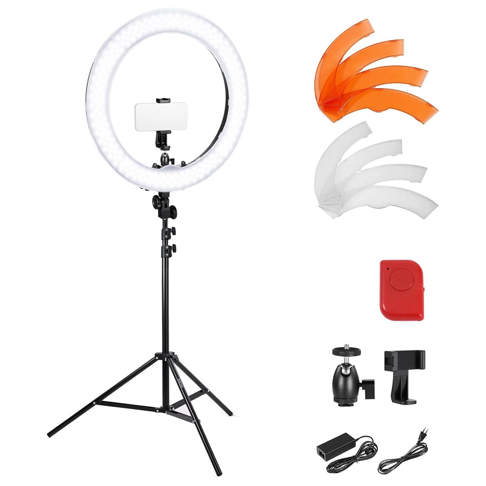 Neewer Ringlicht RL-18 18" LED Ringlicht dimmbar mit Ständer für Studio & Video, passt an Smartphones