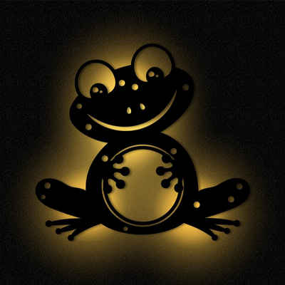 Namofactur LED Nachtlicht Frosch Nachtlicht Kinder Wandlampe Kinderzimmer I MDF Holz, LED fest integriert, Warmweiß