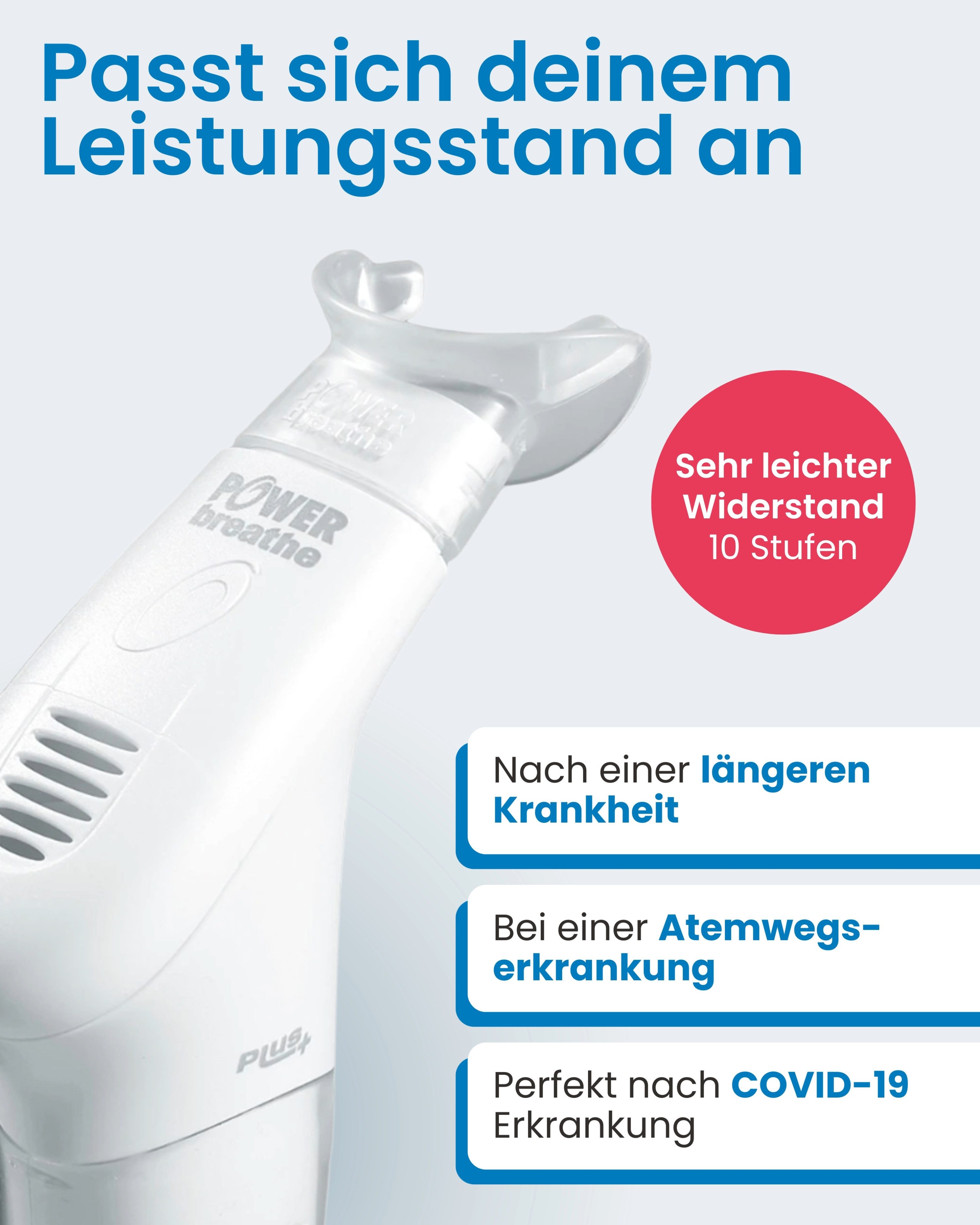 Powerbreathe Atemtrainer Medic Plus, Lungentrainer, bei COPD und Asthma geeignet, medikamentenfrei