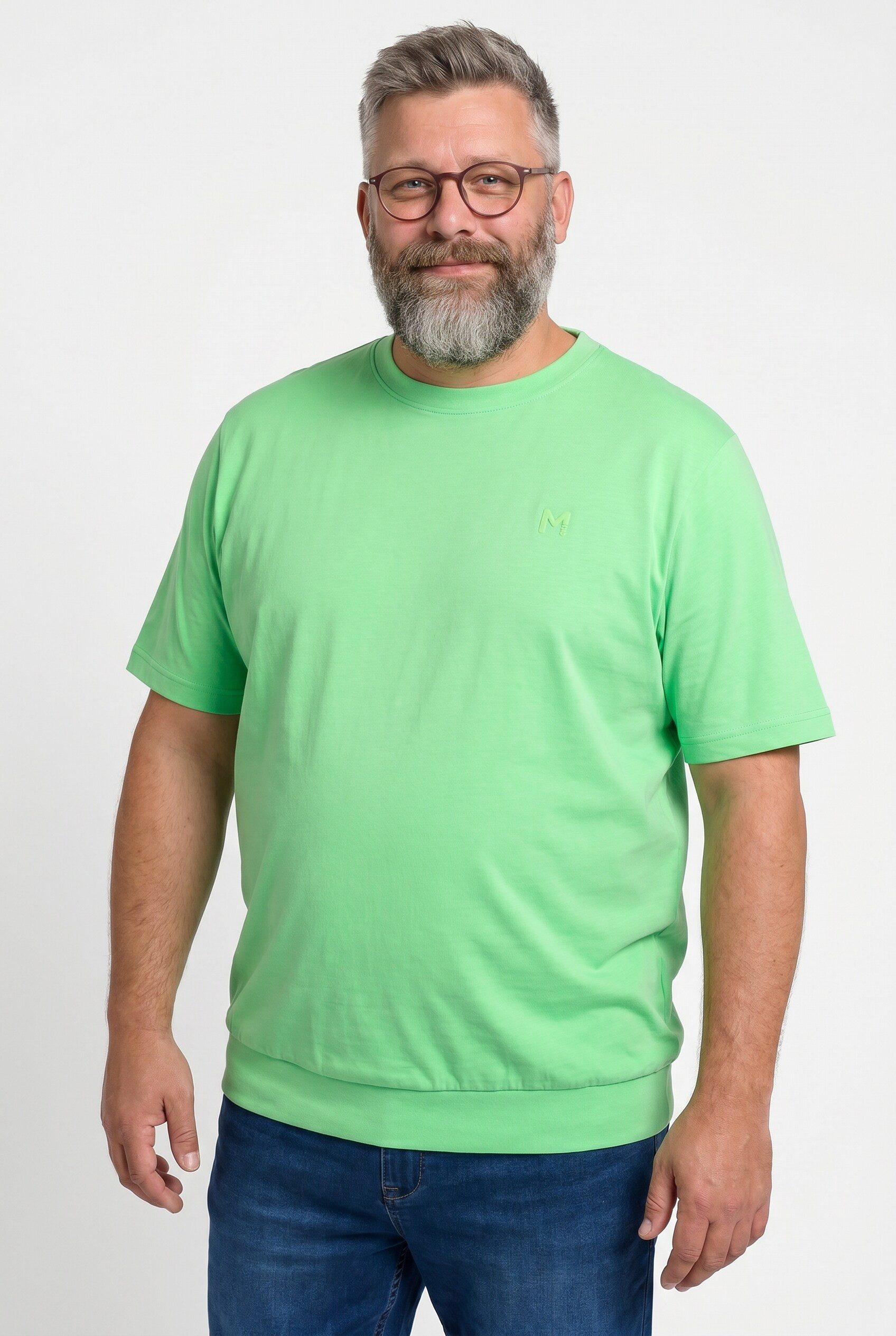 Men Plus T-Shirt T-Shirts 2er-Pack Bauchfit Basic Halbarm