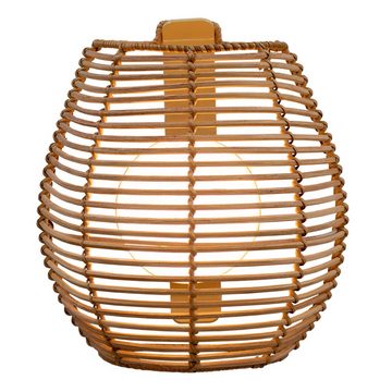 Licht-Trend Außen-Wandleuchte Bossa Boho-Style Akku-Außenwandlampe Rattan IP54 Boho-Style Braun, Warmweiß