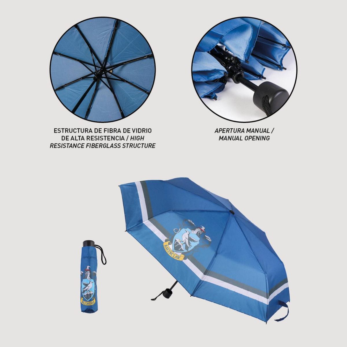 Cerda Stockregenschirm Harry Potter Regenschirm ⌀ 97 cm Leichter Kuppel-Schirm, Durchsichtige Polyester-Kuppel