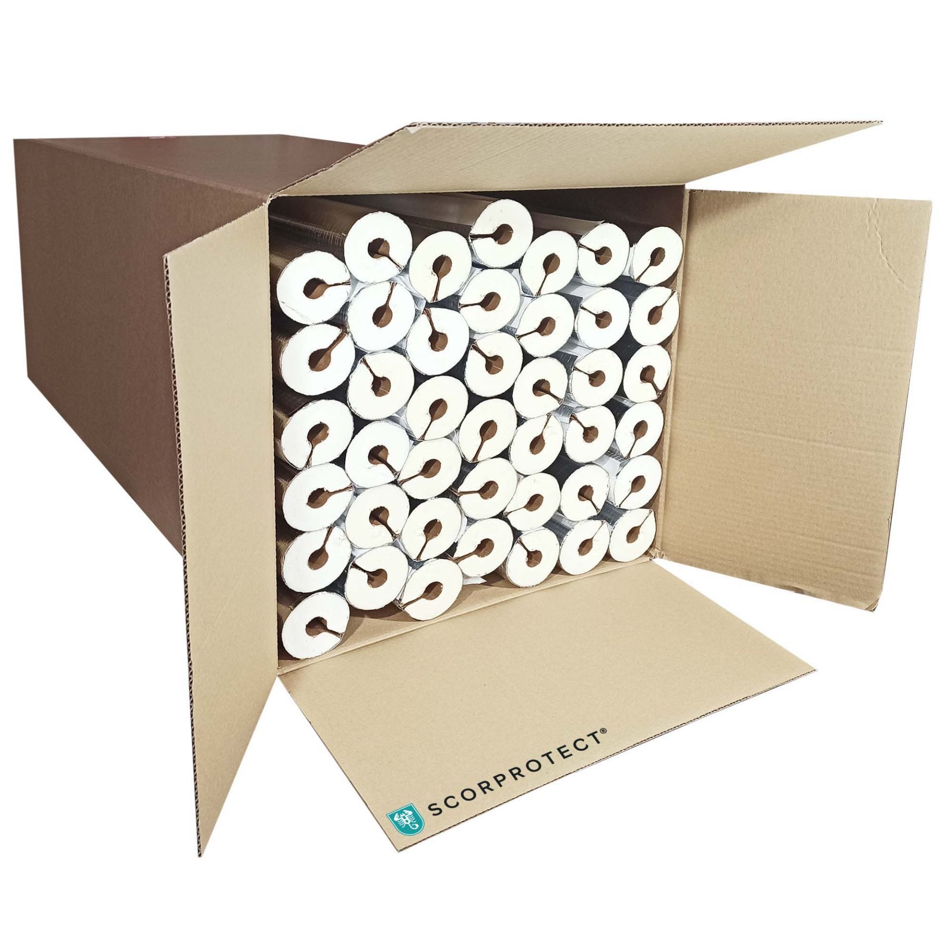 Scorprotect® Steinwolle voller Karton Alu PUR Rohrisolierung mit Gewebemantel selbstklebend