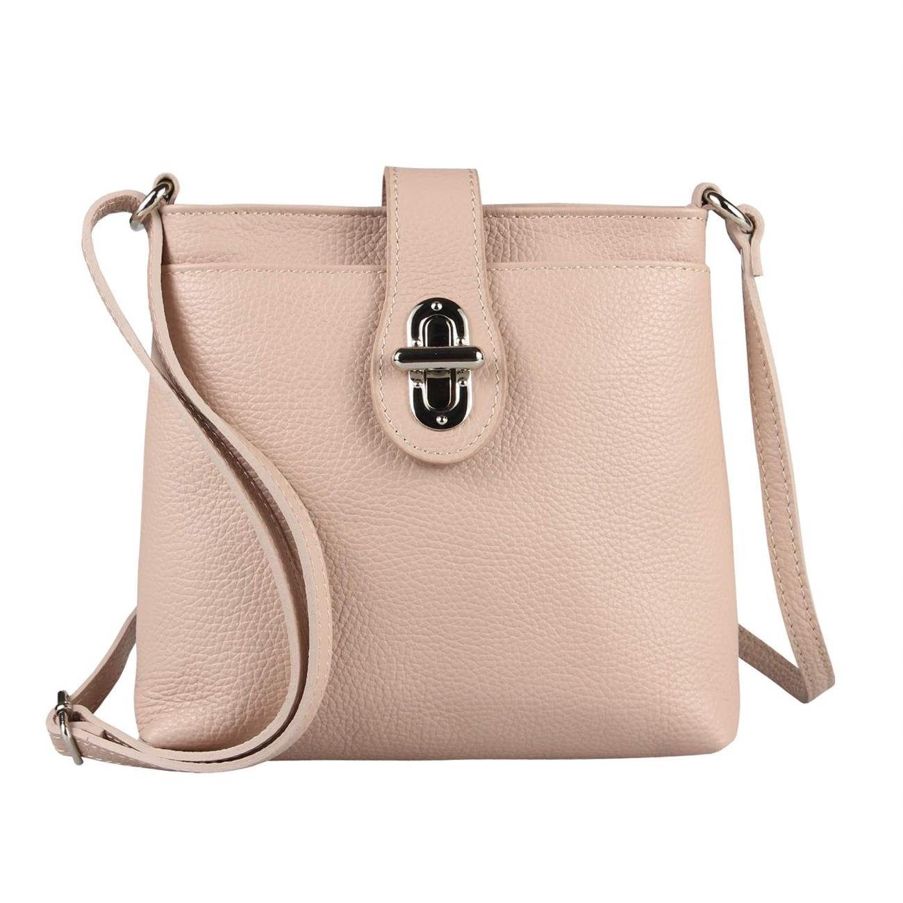 ITALYSHOP24 Schultertasche Made in Italy Damen Leder Tasche CrossOver, als Schultertasche, CrossBody, Umhängetasche tragbar