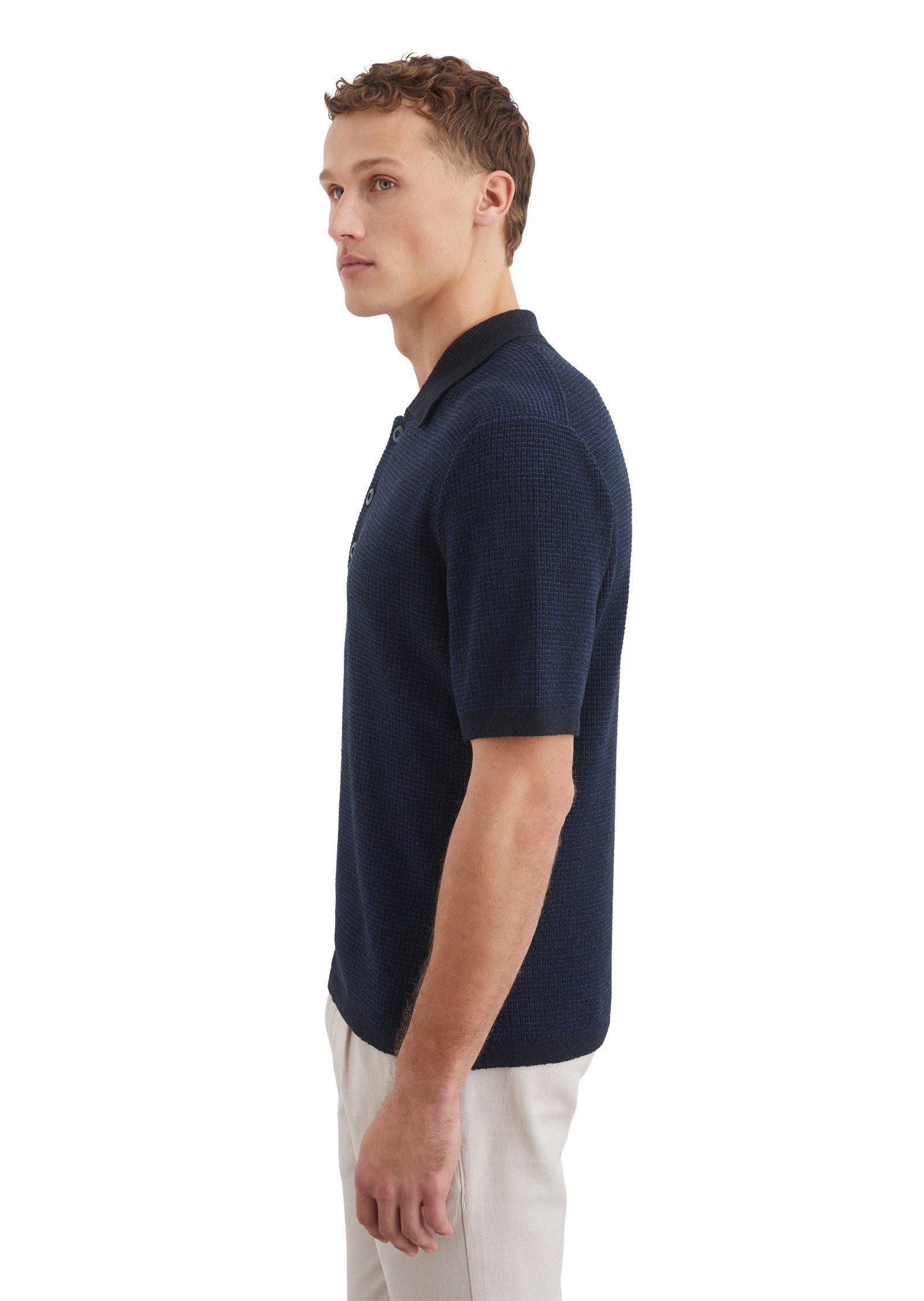 Marc O'Polo Kurzarmpullover aus Bio-Baumwoll-Mix günstig online kaufen