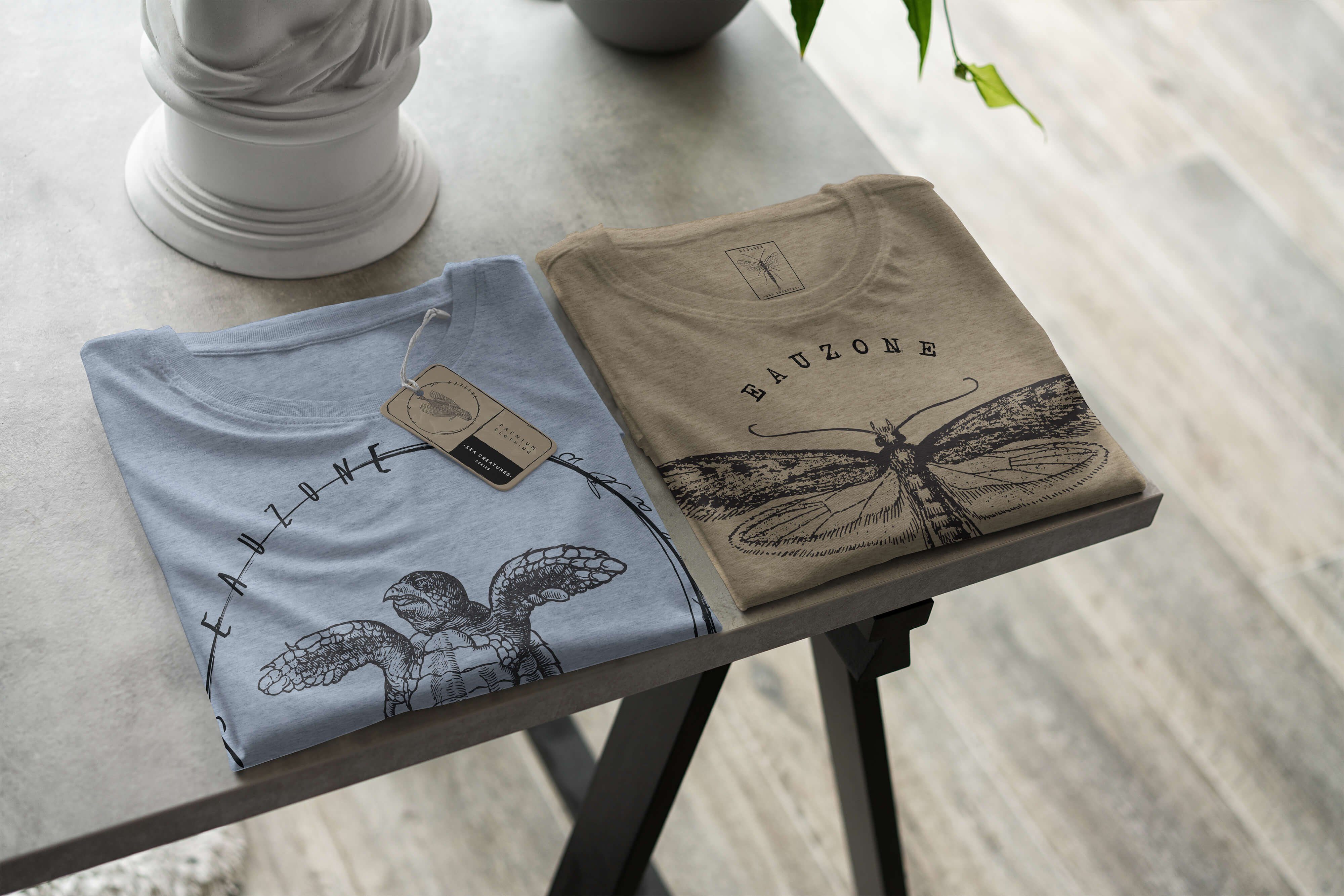 Sinus Art T-Shirt T-Shirt Tiefsee sportlicher - Schnitt Serie: Stonewash Sea Creatures, 048 / Fische Struktur und feine Denim Sea