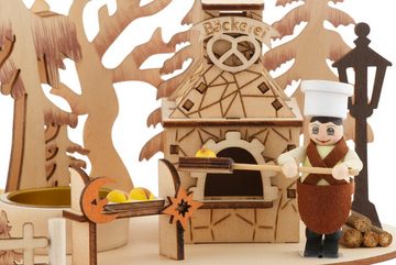 Home affaire Weihnachtspyramide Bäckerei, Weihnachtsdeko, Teelichtpyramide mit Räucherofen, Höhe ca. 23 cm