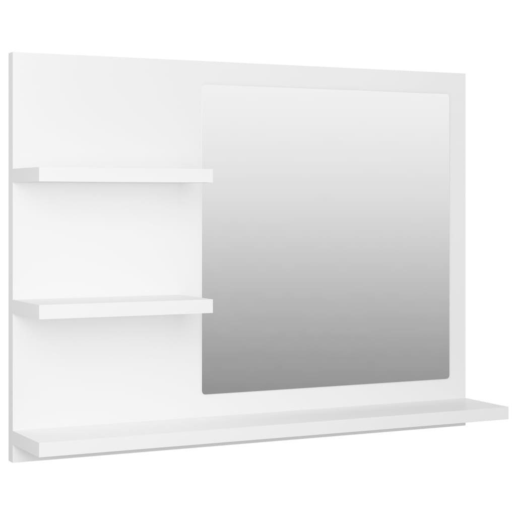 vidaXL Badspiegel 60x10,5x45 Holzwerkstoff cm Weiß (1-St) Badezimmerspiegelschrank
