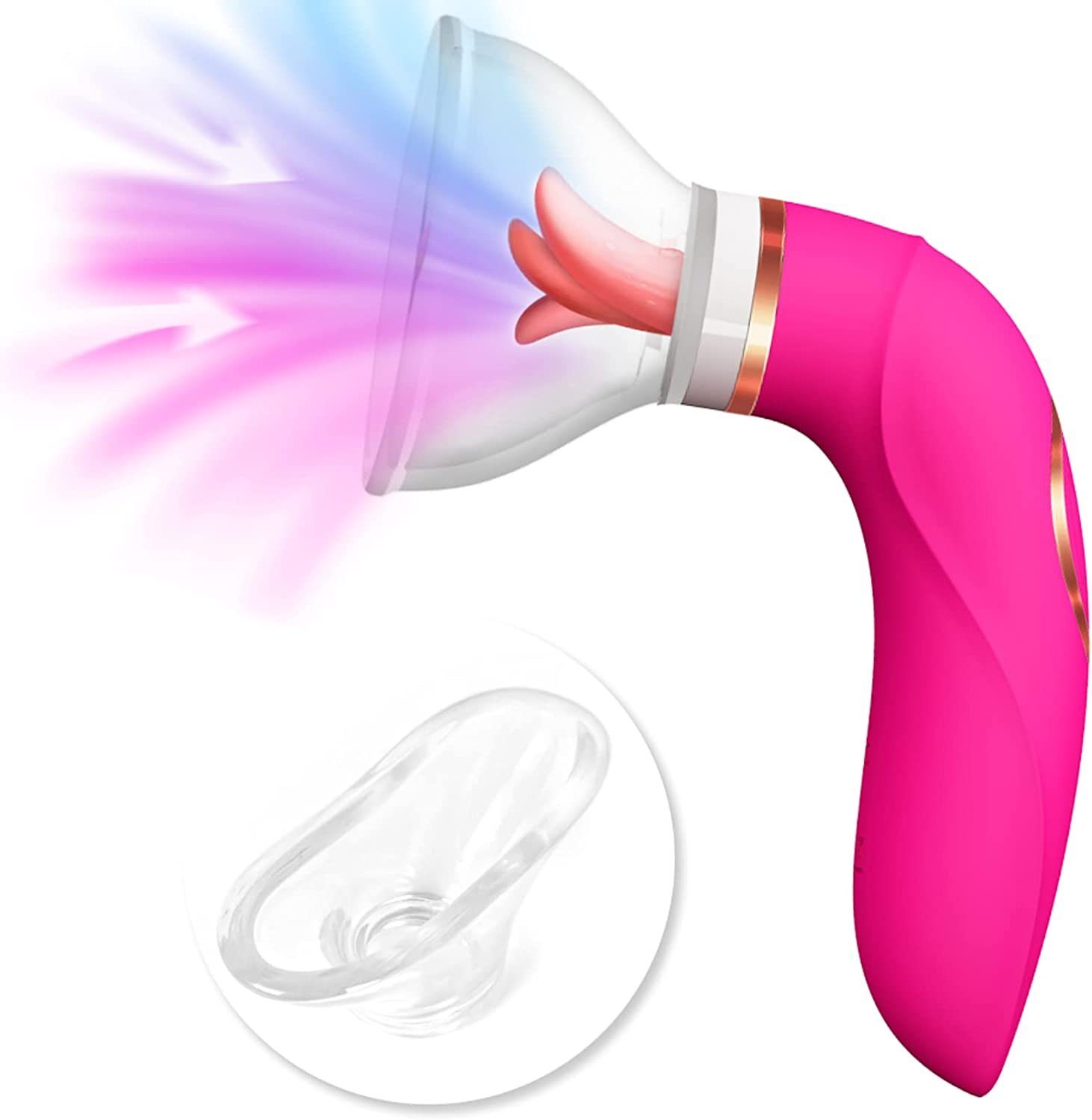 Vibrationsmodi autolock Mit Saugenmodi rosa Sexspielzeug, 10 Klitoris Sauger Klitoris-Stimulator 8 Vibratoren,Zungen Vibrator Erotik Lecken 5 Vibrationsmodi ohen