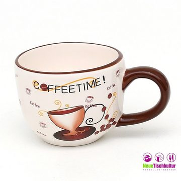 Neuetischkultur Tasse Kaffeetasse Coffeetime, XXL-Untertasse Dolomite, Keramik