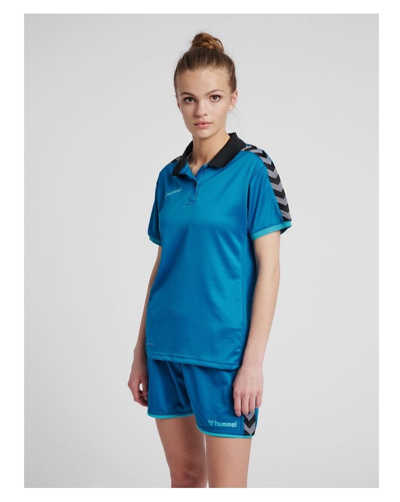 hummel Poloshirt hmlAUTHENTIC Functional (weicher Jerseystoff) Kurzarm tealblau Damen