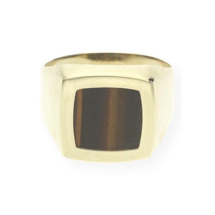 JuwelmaLux Goldring Ring Gold Damen mit Tigerauge (1-tlg) Gold 585/000 inkl. Schmuckschachtel