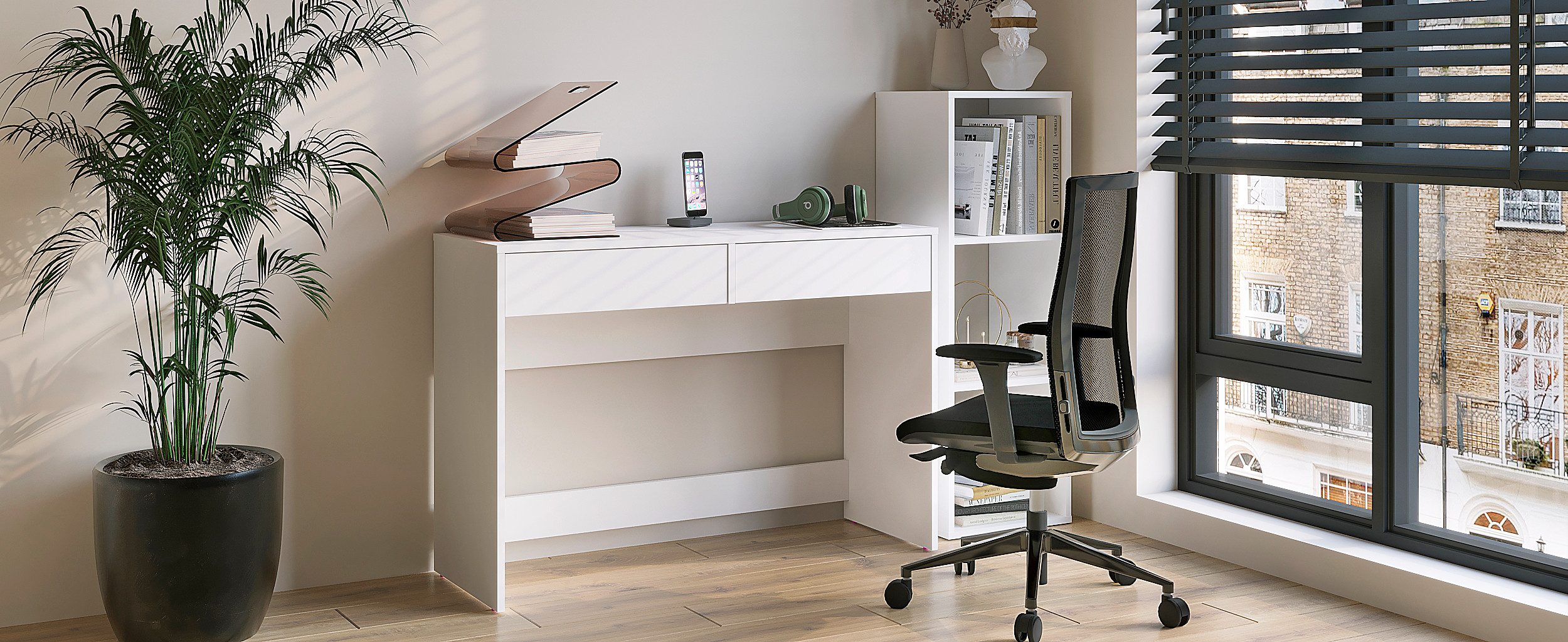 KOMTO Schreibtisch KOMTO Desk NOVA Serie – Schreibtisch mit 2 Schubladen, Stauraum – Bild 3 von 5