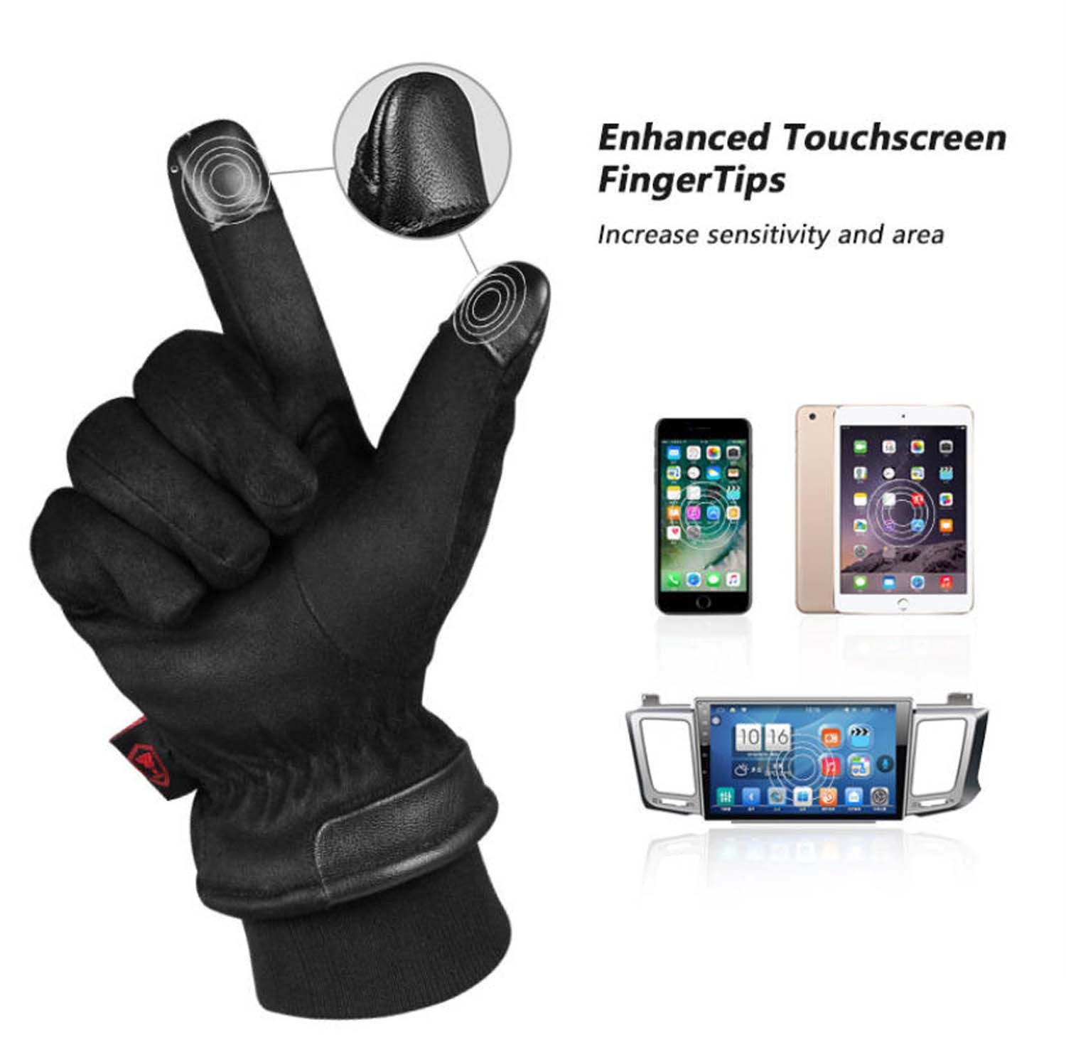 trends for living Fleecehandschuhe Fahrradhandschuhe, Winterwander und Skihandschuhe rutschfesthandschuhe Winddicht regendicht kältebeständig wärmend empfindlicher Touchscreen