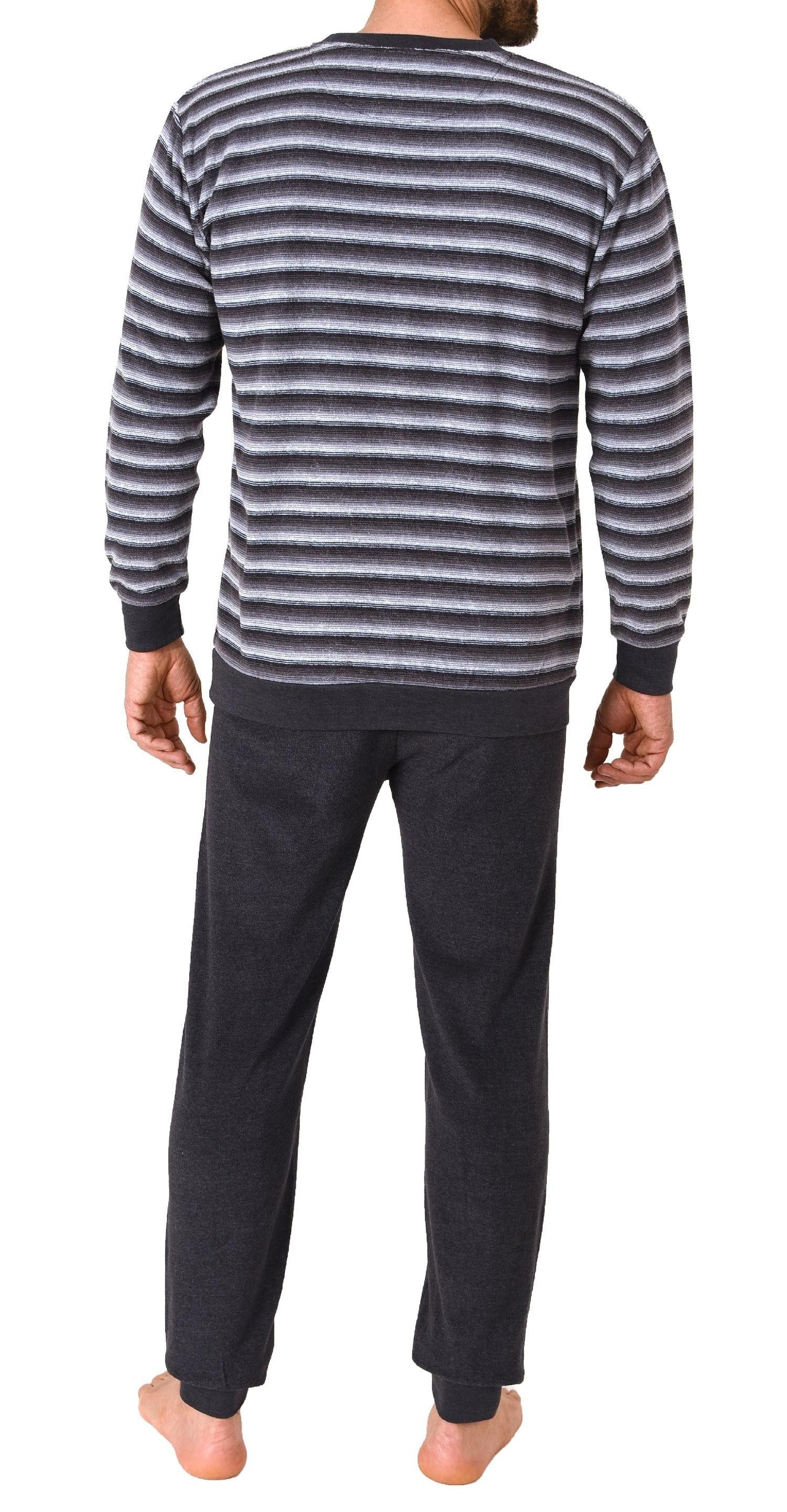 Trend by Normann Pyjama Herren Frottee Schlafanzug mit Bündchen - auch in Übergrößen