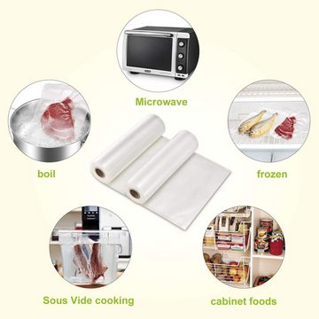 Bonsenkitchen Vakuumierbeutel-Adapter Bonsenkitchen VB8904 Profi-Vakuumbeutel für Vakuumierer und Lebensmittel-Vakuumierer, kochfester und Sous-Vide-Beutel 2 Rollen 28 x 600 cm