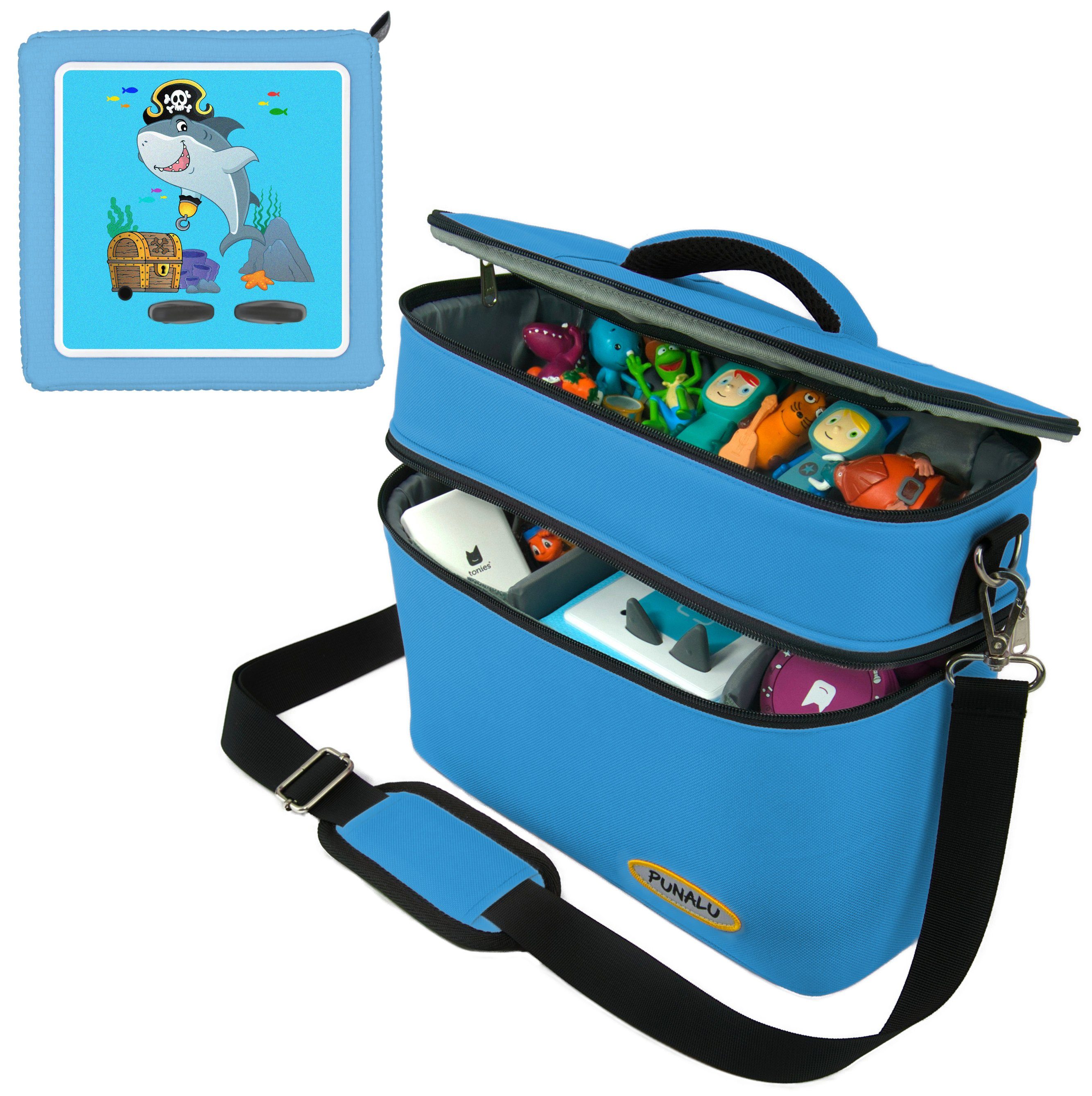PUNALU Aufbewahrungstasche Tasche für Toniebox inkl. Schutzfolie für Toniebox - Set, verstärkt und gepolstert