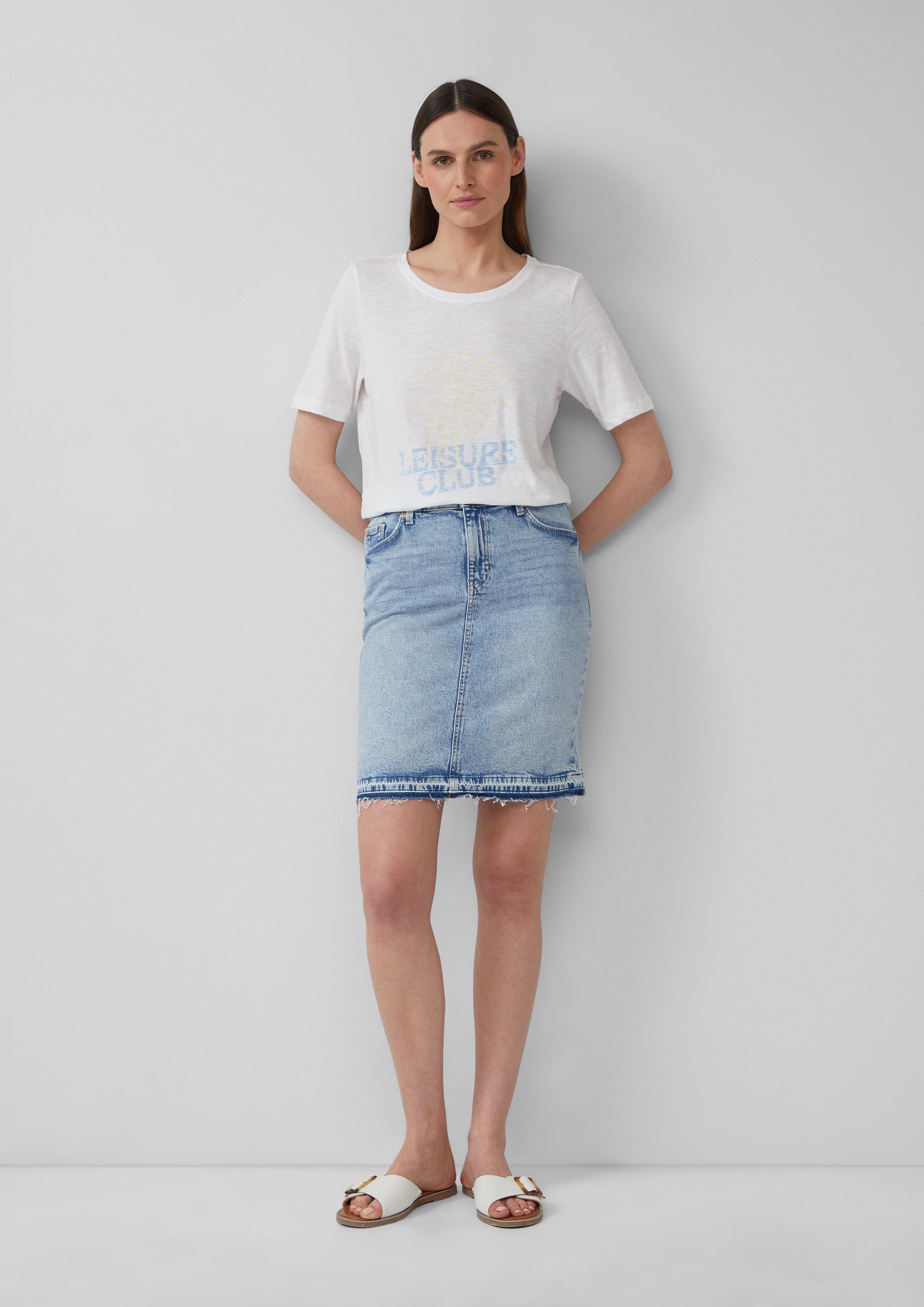 s.Oliver Minirock Kurzer Jeansrock mit offenem günstig online kaufen