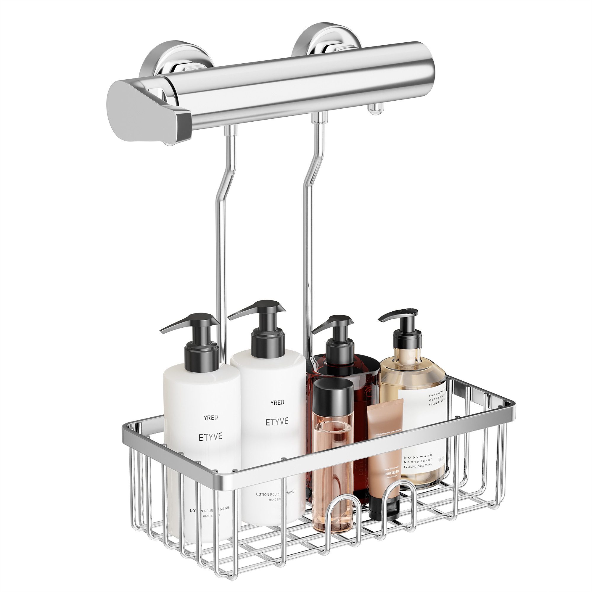 niffgaff Duschablage ohne Bohren aus SS304 Edelstahl, 30 x 13 x 37,5 cm, 1-tlg., Praktische hängende Halterung für Shampoo und Seife in der Dusche