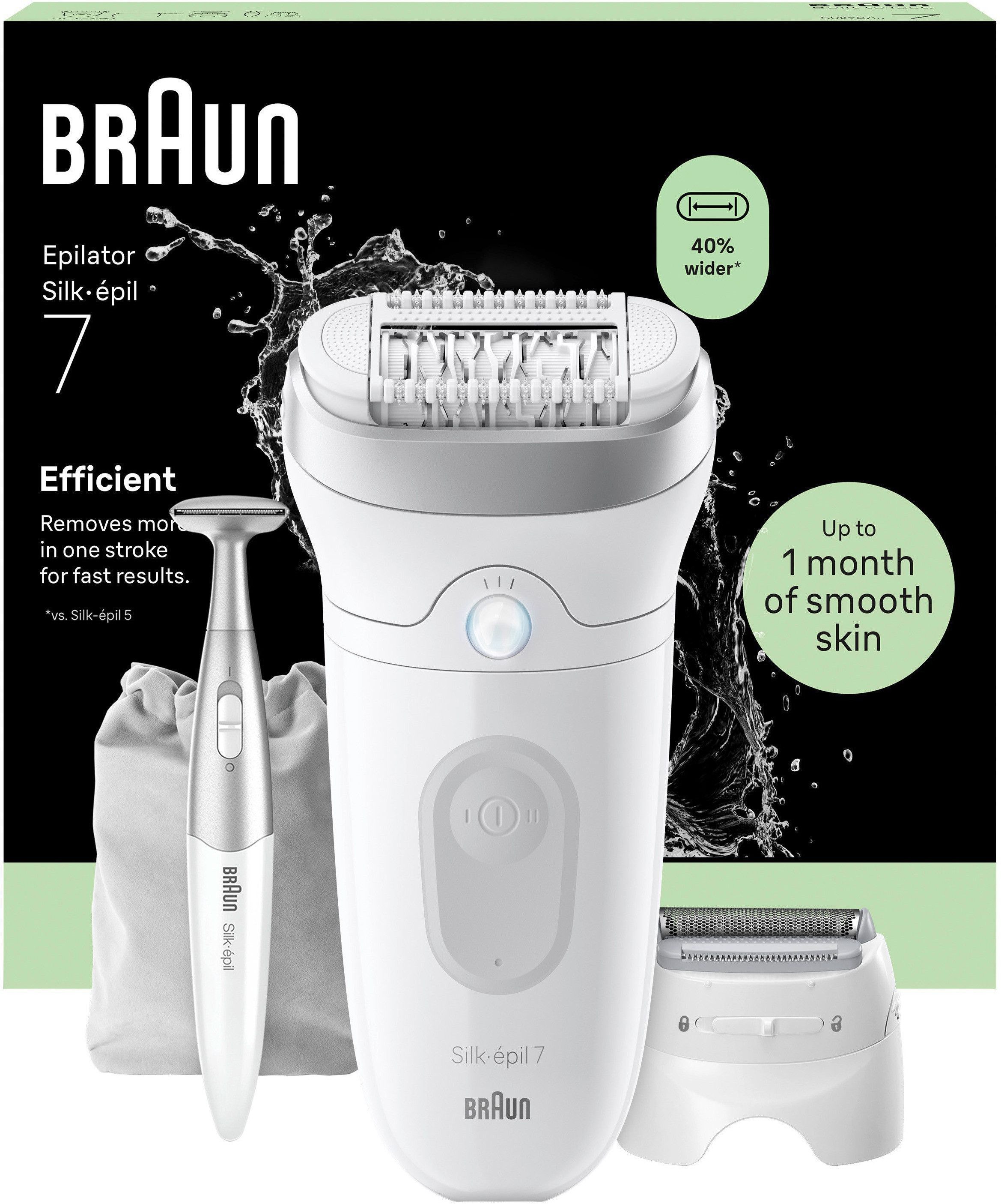 Braun Epilierer Silk-épil 7 SE7-241, Rasier- & Trimmeraufsatz, Wet&Dry