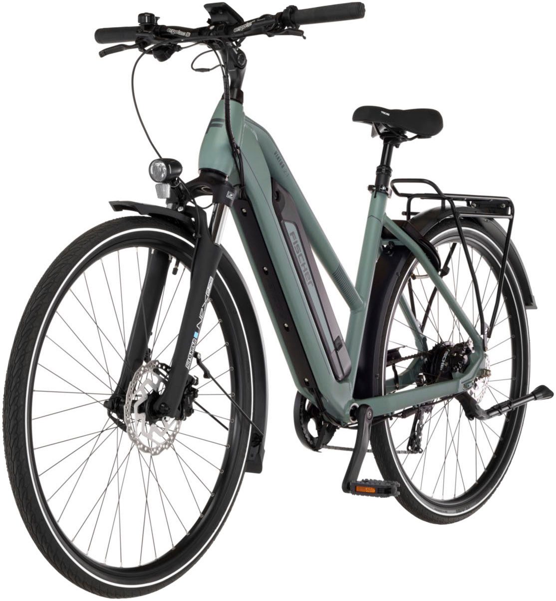 FISCHER Fahrrad E-Bike Trekkingrad VIATOR 2.1 459, 8 Gang Shimano ACERA Schaltwerk, Heckmotor, 459 Wh, (mit Akku-Ladegerät, mit Werkzeug), Pedelec, Elektrofahrrad für Damen und Herren