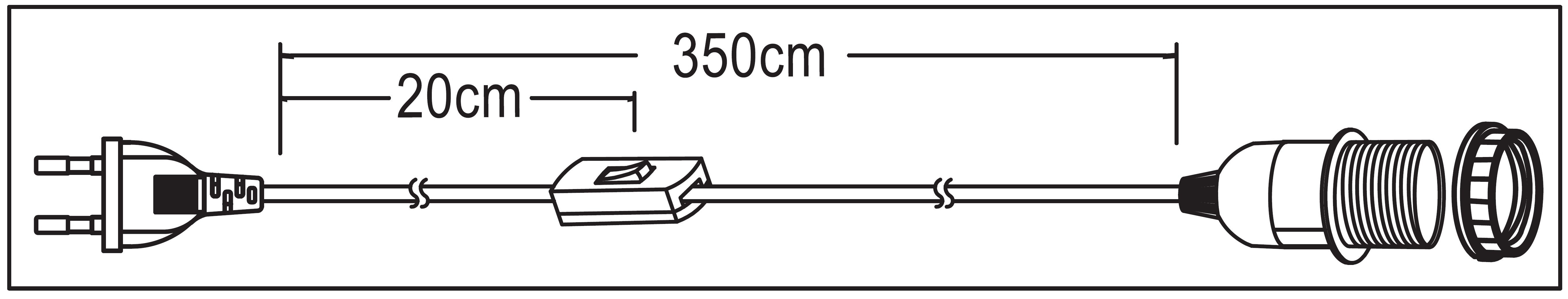 Schraubring Fassung Pendelleuchte, TRANGO Schalter Schalter, 1011-350B I mit Netzkabel ON/OFF Lampenaufhängung, I Hängeleuchte Lampenfassung schwarz E27 Pendelleuchte, – 3,5m mit