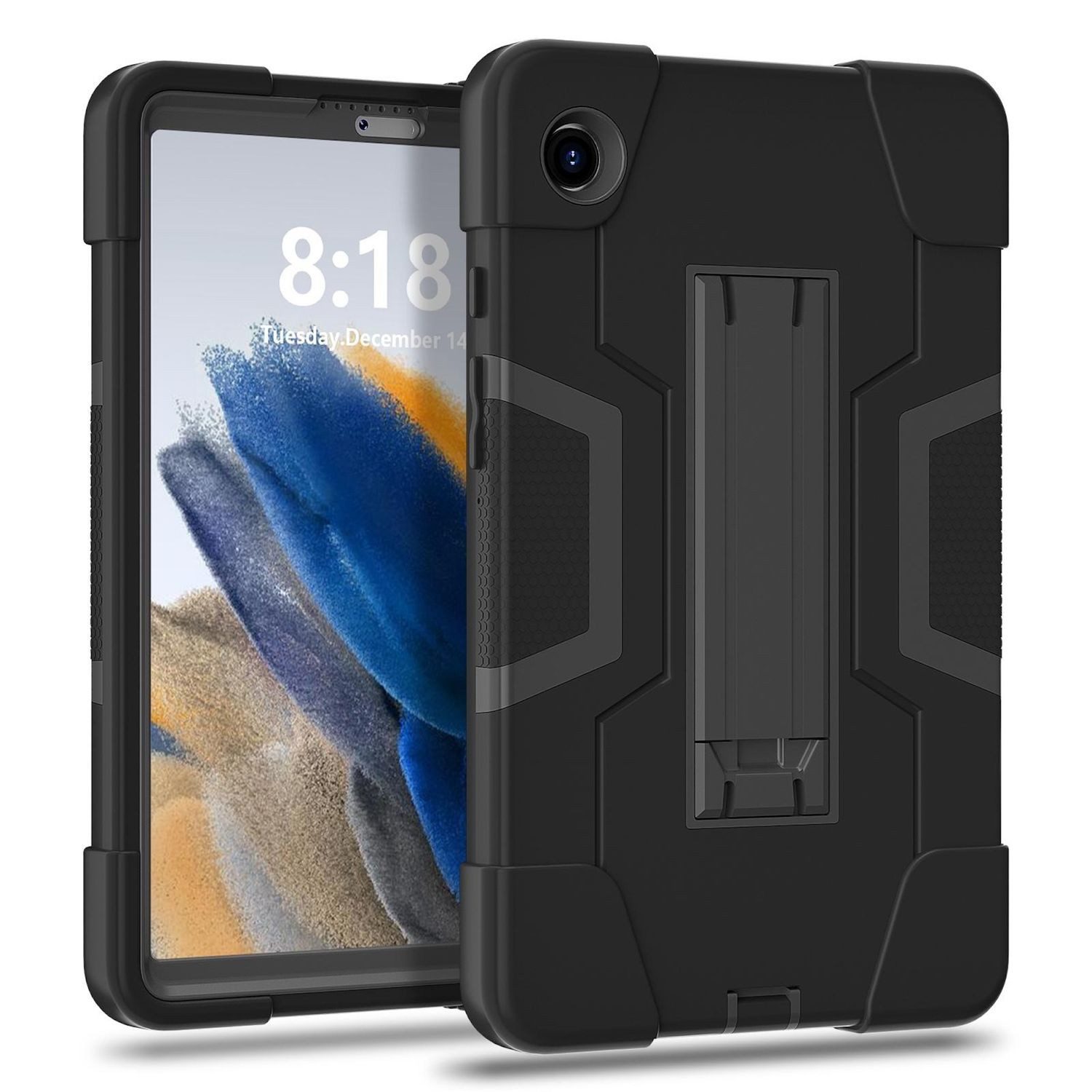 Wigento Tablet-Hülle Für Samsung Galaxy Tab A11 Hybrid Design Hülle mit Halter Schwarz, Stoßfest, Kontrastdesign, Halterfunktion – Bild 2 von 5