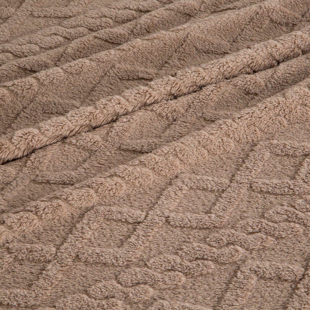 Wohndecke ZOPF, Design91, Weiche Kniedecke Wärmende Sofadecke Herbstzeit Beige zur ideal