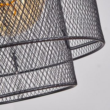 hofstein Pendelleuchte »Quartesana« moderne Hängelampe aus Metall in Schwarz, ohne Leuchtmittel, Hängeleuchte mit runden Schirmen (20cm),Gitter-Optik,Höhe 120cm,4xE27
