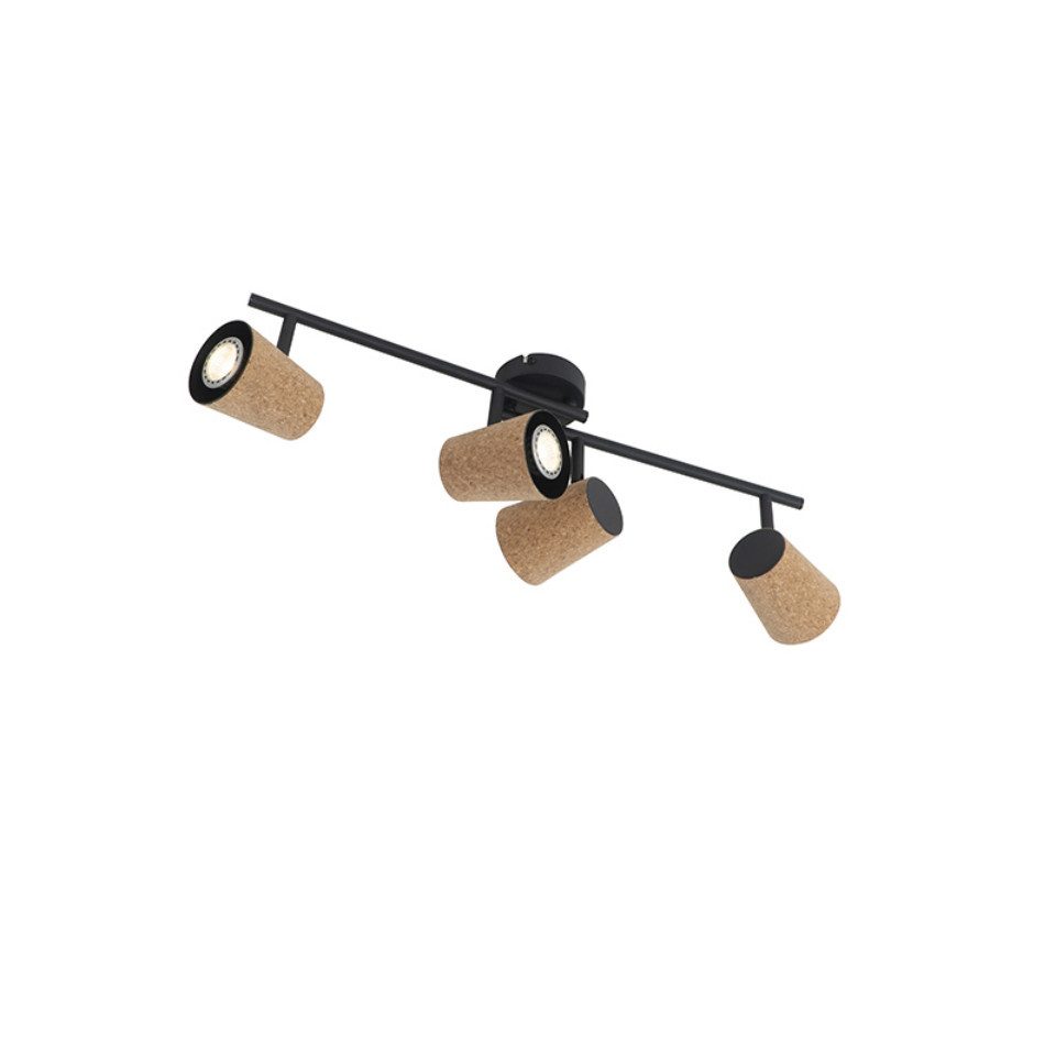 Qazqa LED Aufbaustrahler Corky, ohne Leuchtmittel, Warmweiß, QAZQA Aufbau­spot, gu10, Beige, Stahl, Landhaus