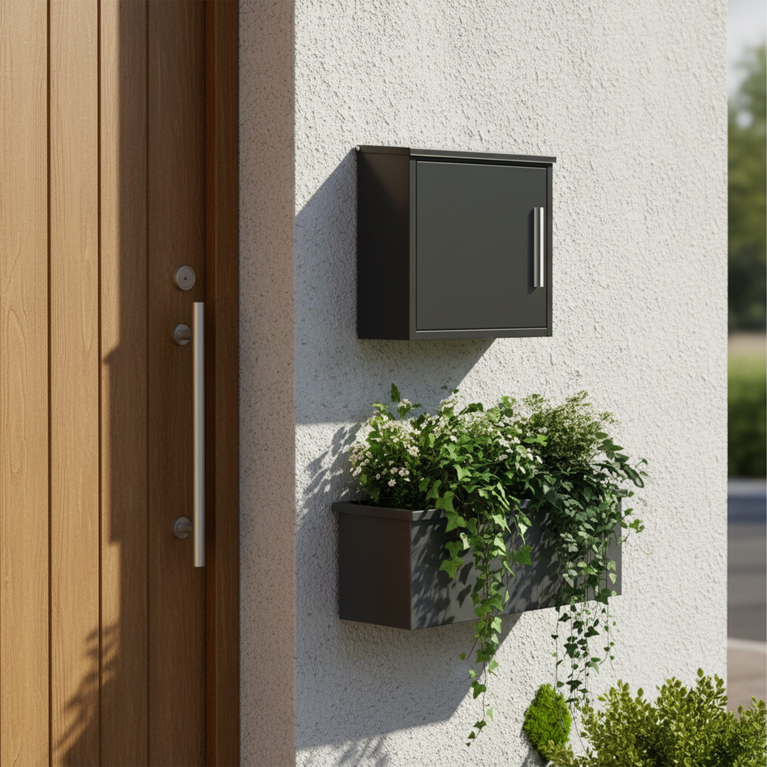 relaxdays Wandbriefkasten Metall Briefkasten, schwarz – Bild 3 von 5