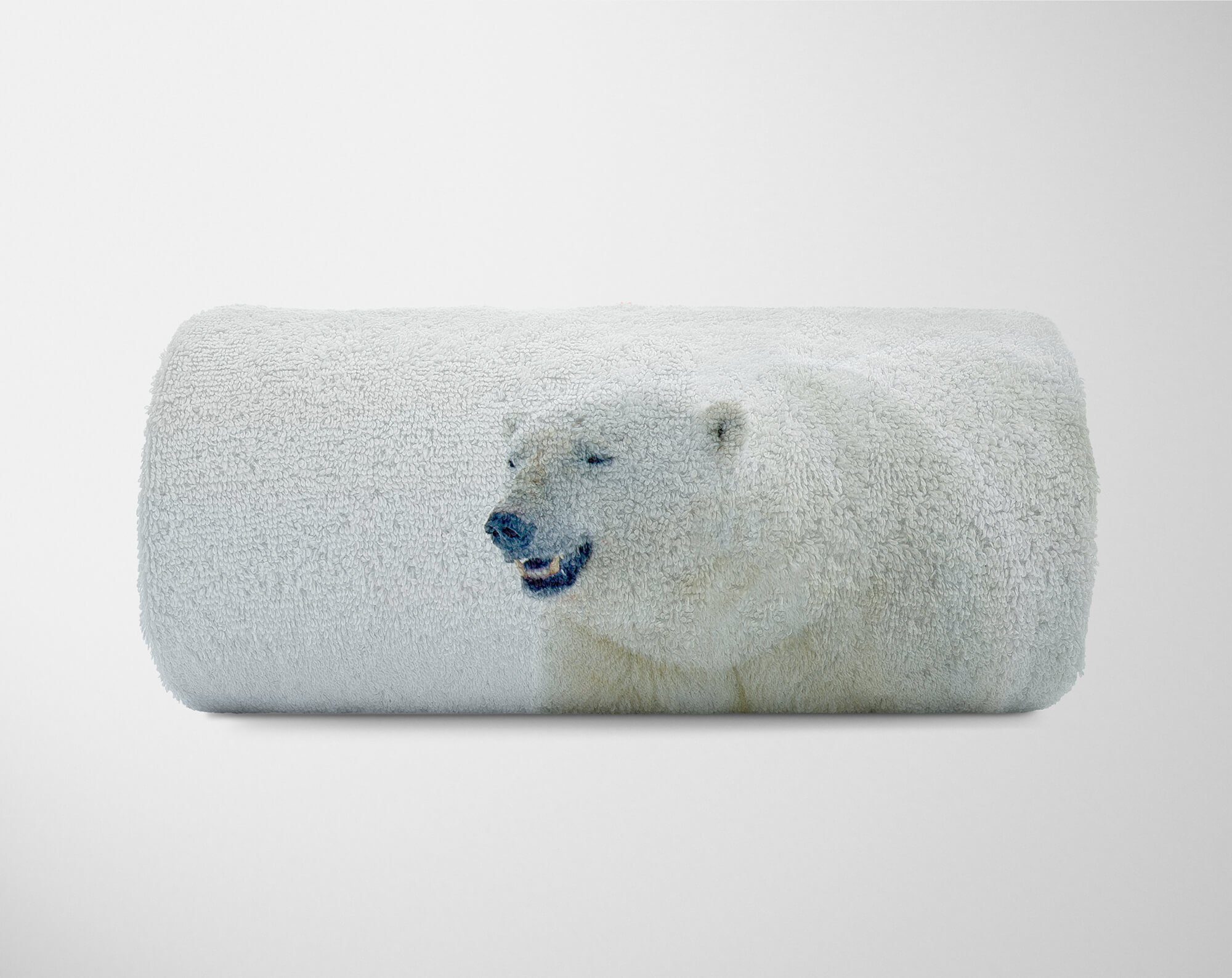 Eisbär Art Kuscheldecke Tiermotiv Sinus Handtuch Strandhandtuch mit Nordpol Saunatuch Sch, Handtuch Handtücher (1-St), Baumwolle-Polyester-Mix