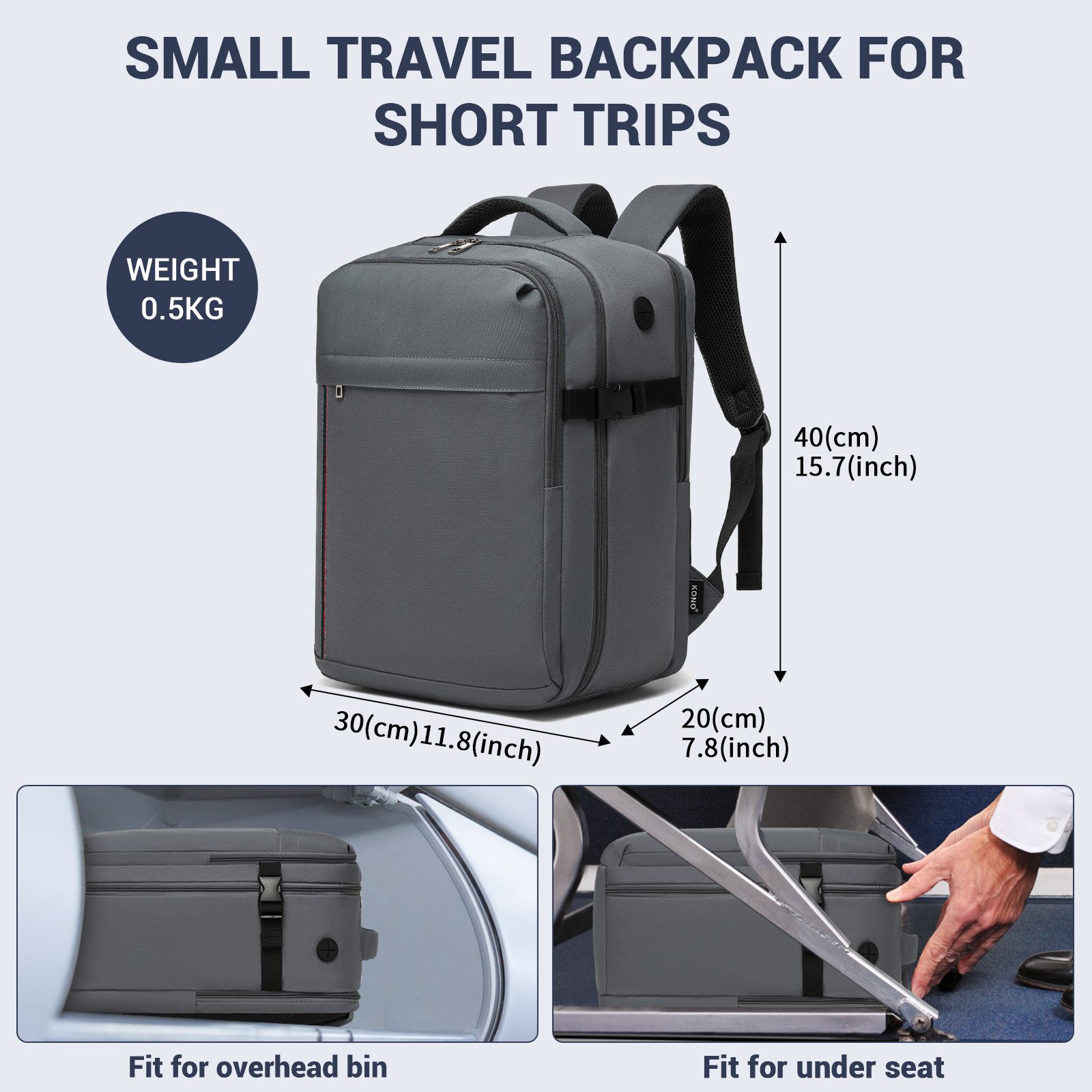 KONO Rucksack Kabinentasche für Ryanair – Handgepäck-Rucksack, 40x30x20 cm, günstig online kaufen